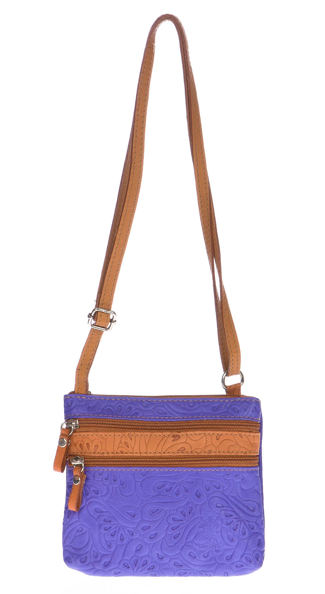 Borsa donna in vera pelle CHIARO SCURO mod. SABINA colore VIOLA Made in Italy