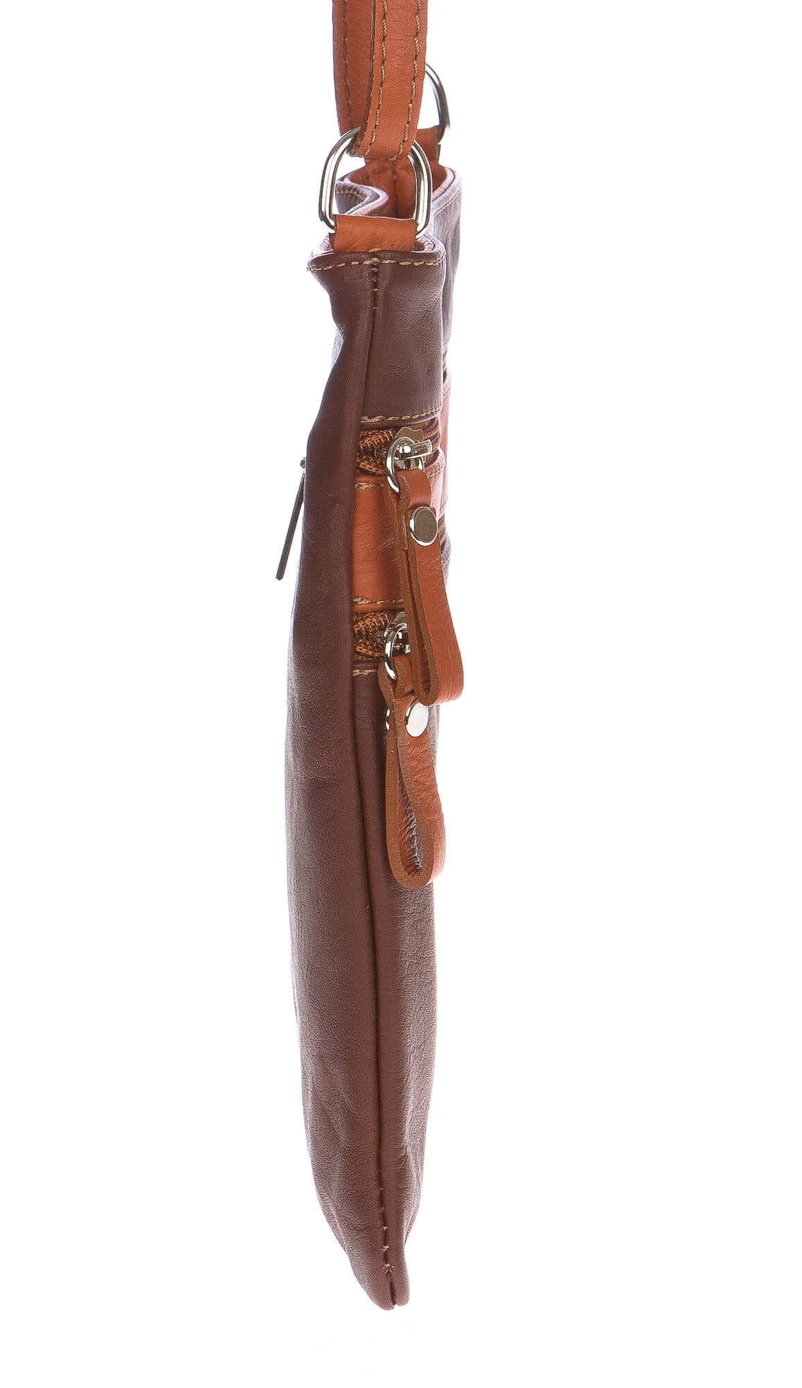 Borsa donna in vera pelle CHIARO SCURO mod. TECLA colore TESTA DI MORO / MIELE, Made in Italy (Borsa)