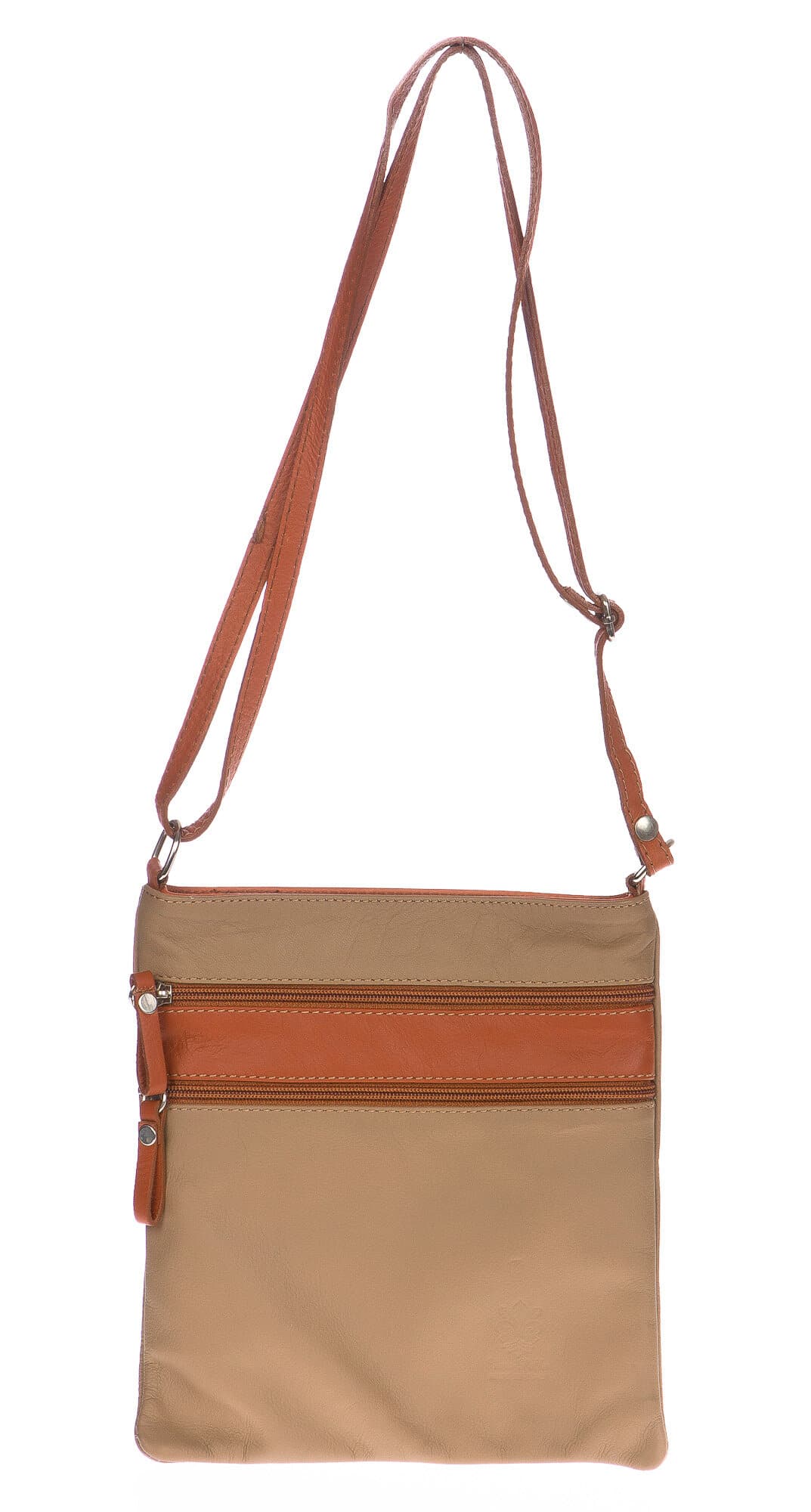 Borsa donna in vera pelle CHIARO SCURO mod. TECLA colore BEIGE / MIELE, Made in Italy (Borsa)