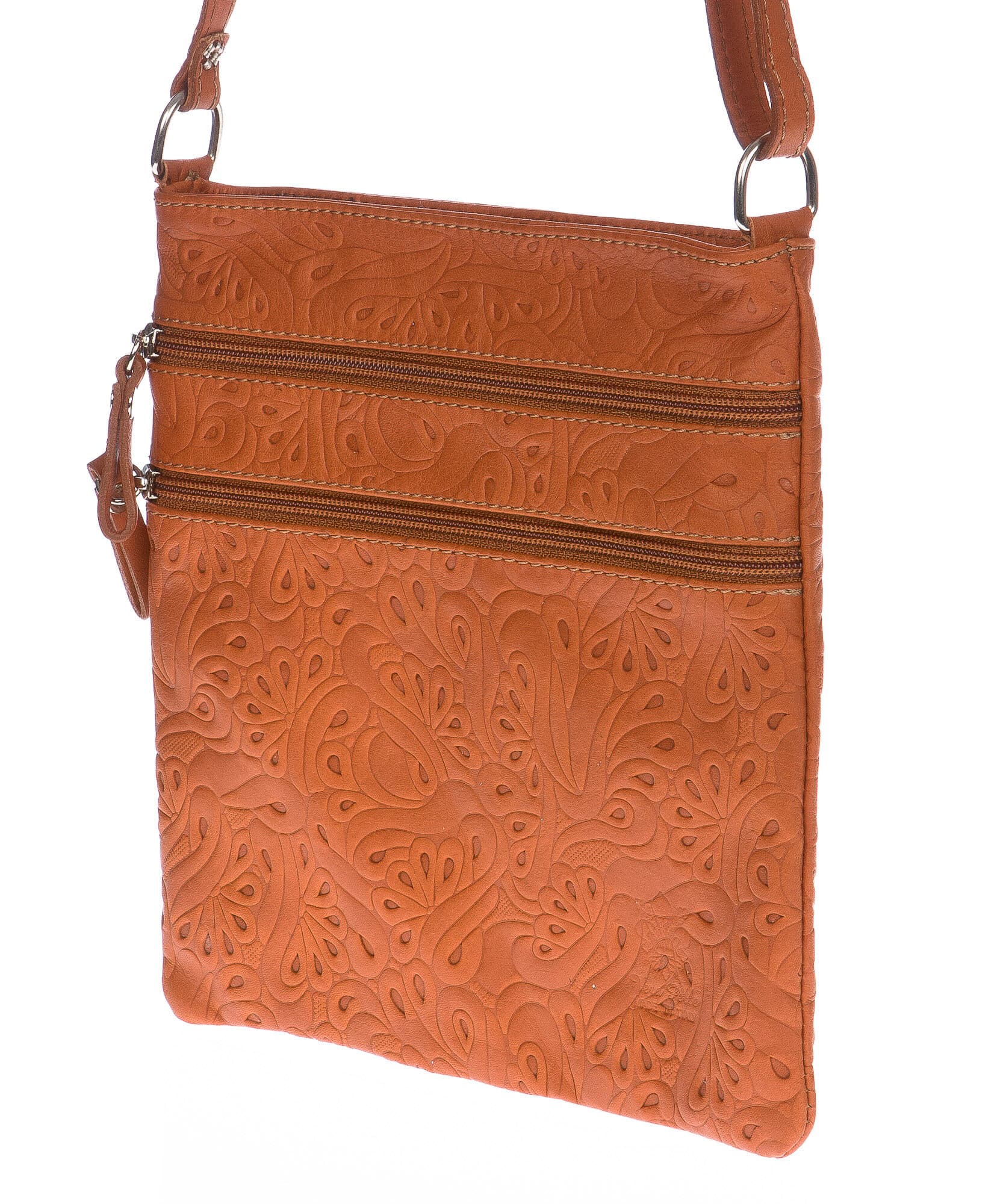 Borsa donna in vera pelle CHIARO SCURO mod. TECLA colore MIELE Made in Italy (Borsa)