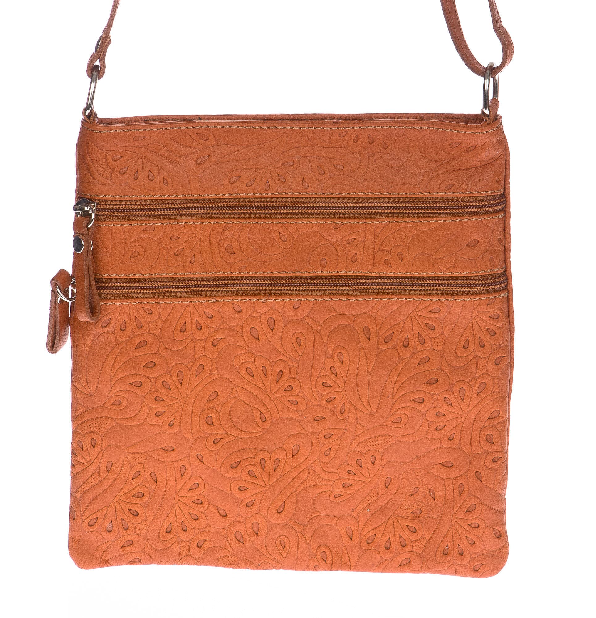 Borsa donna in vera pelle CHIARO SCURO mod. TECLA colore MIELE Made in Italy (Borsa)