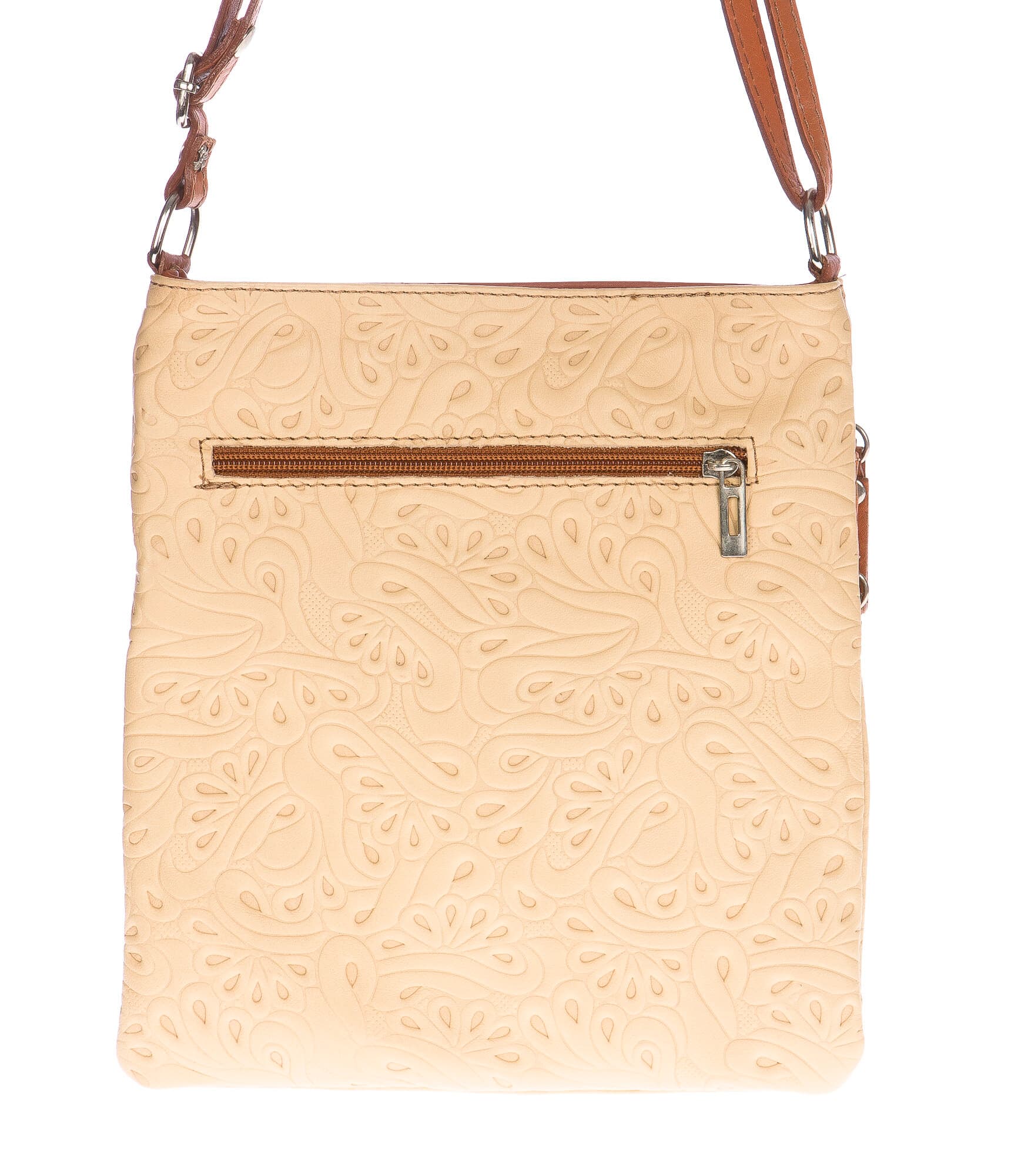 Borsa donna in vera pelle CHIARO SCURO mod. TECLA colore BEIGE / MIELE, Made in Italy (Borsa