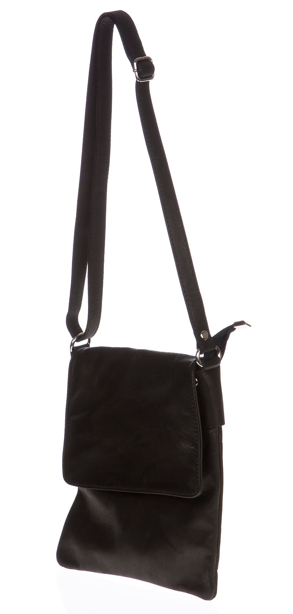 Borsa uomo / donna in vera pelle CHIARO SCURO mod. DANI colore NERO Made in Italy