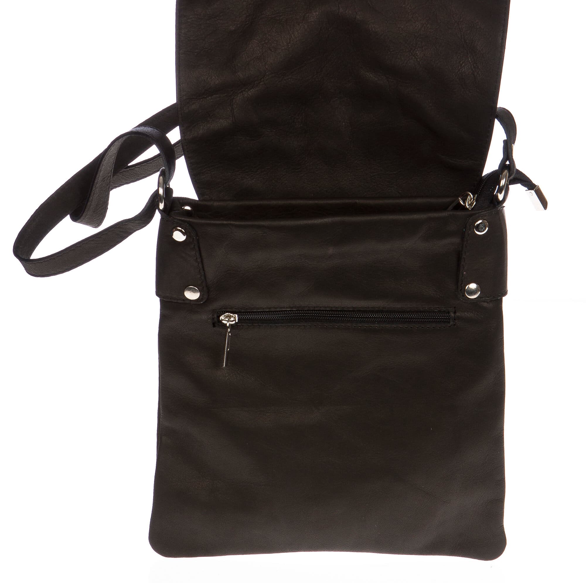Borsa uomo / donna in vera pelle CHIARO SCURO mod. DANI colore NERO Made in Italy