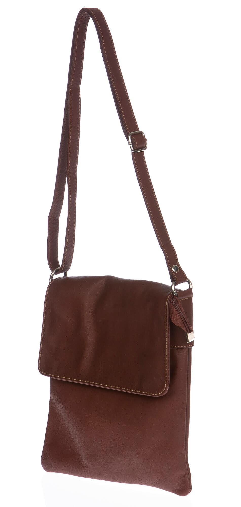 Borsa uomo / donna in vera pelle CHIARO SCURO mod. DANI colore MARRONE Made in Italy