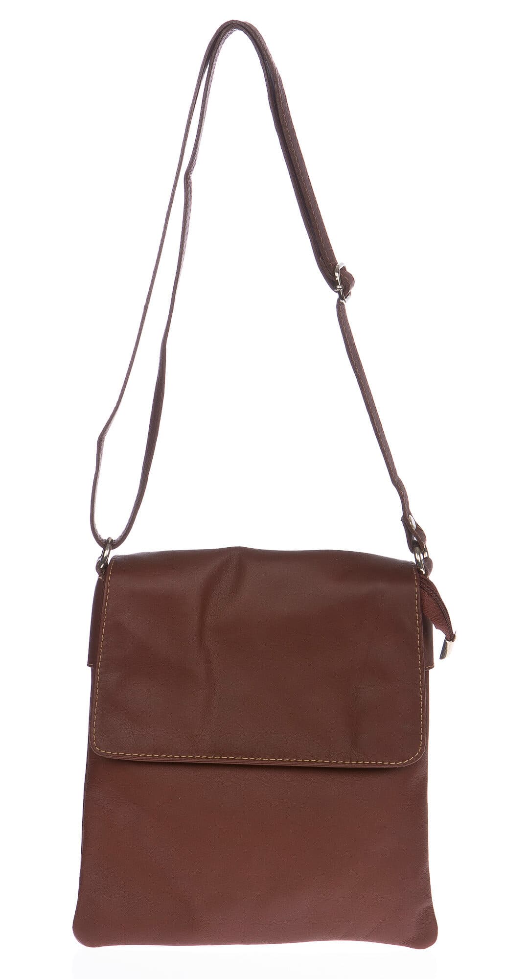 Borsa uomo / donna in vera pelle CHIARO SCURO mod. DANI colore MARRONE Made in Italy