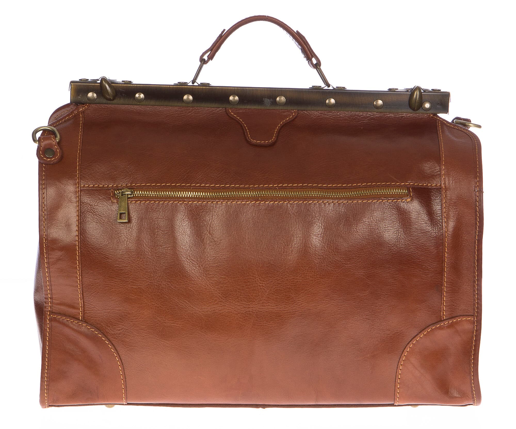 Borsone da viaggio uomo/donna in vera pelle RENO, colore MARRONE, CHIAROSCURO, MADE IN ITALY