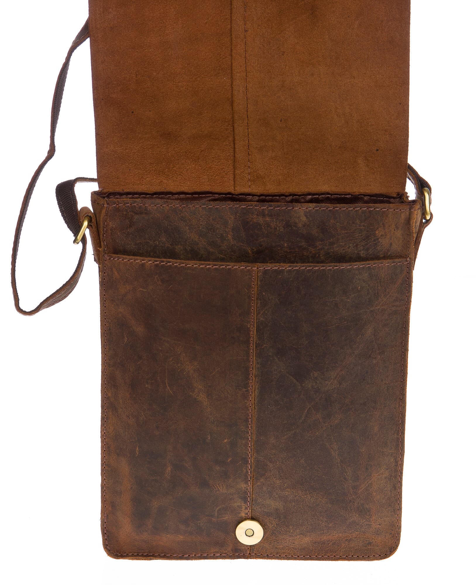 Borsa uomo in vera pelle nabuk CHIAROSCURO mod. CARLO colore TESTA DI MORO Made in Italy