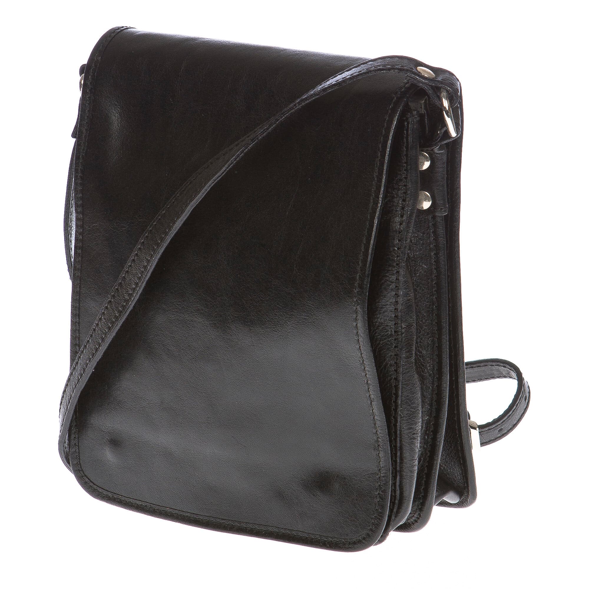 Borsa uomo in vera pelle CHIAROSCURO mod. DANIO big colore NERO Made in Italy