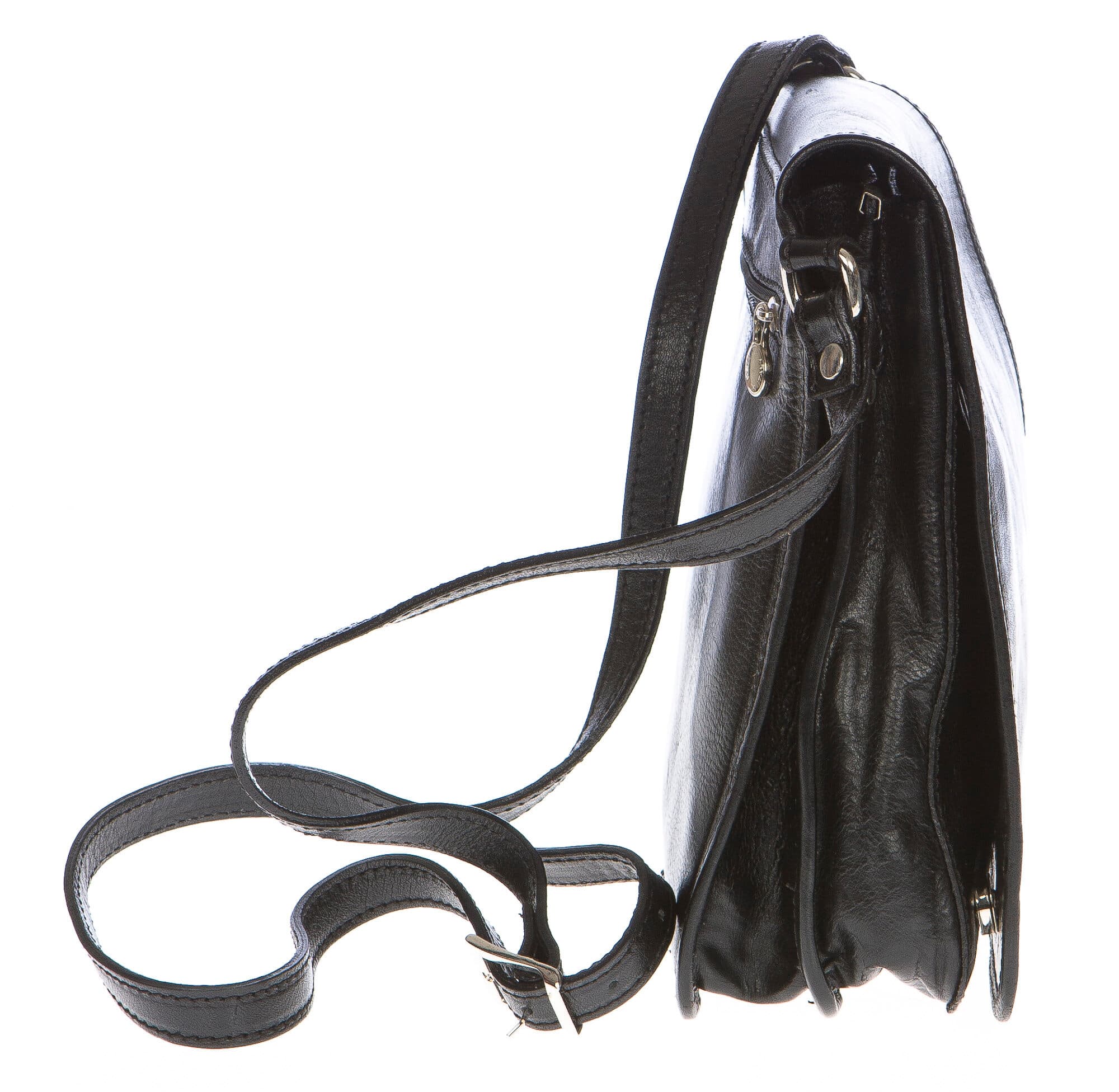 Borsa uomo in vera pelle CHIAROSCURO mod. DANIO big colore NERO Made in Italy