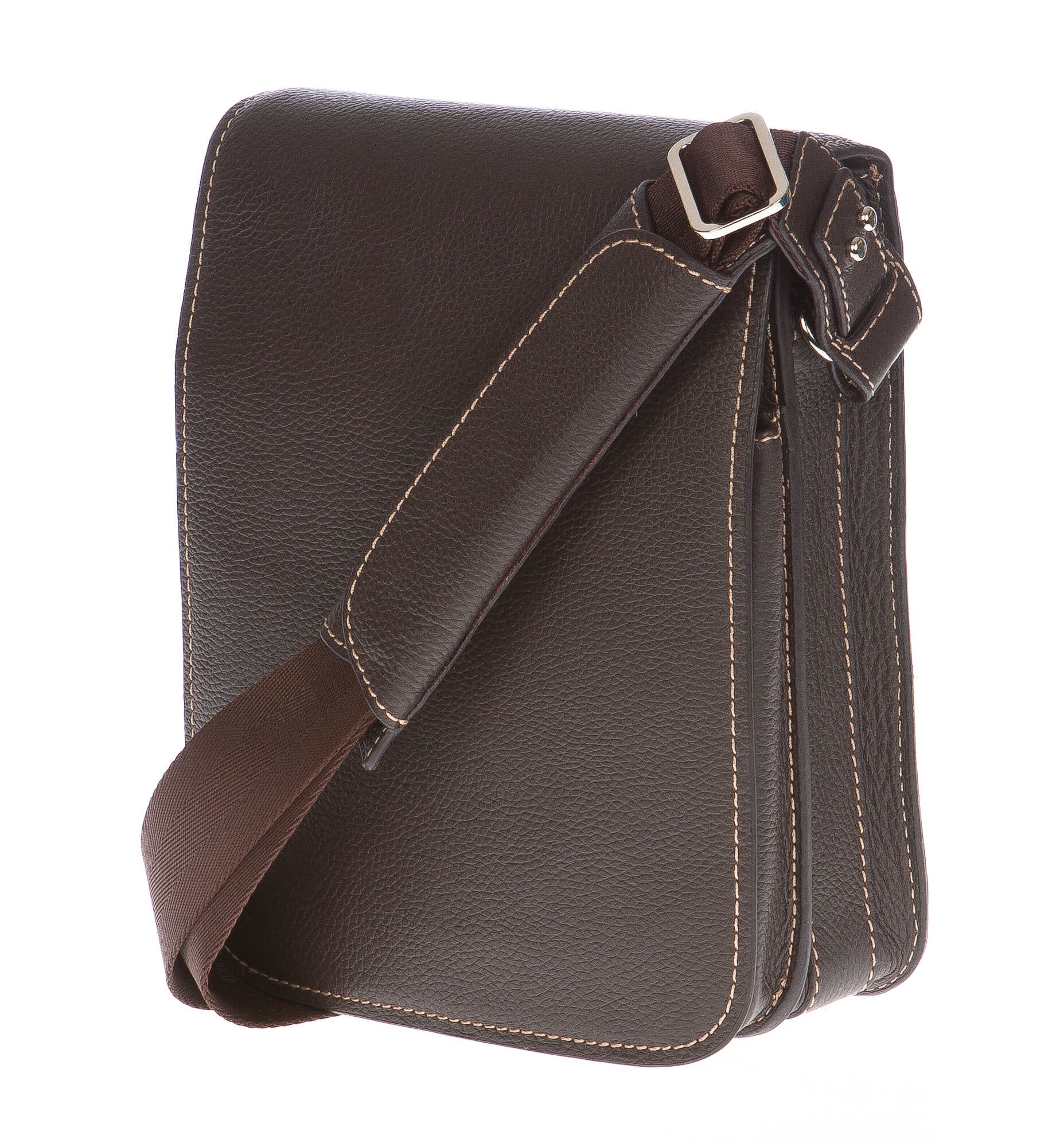 Borsa uomo in vera pelle CHIAROSCURO mod. FULVIO colore TESTA DI MORO Made in Italy