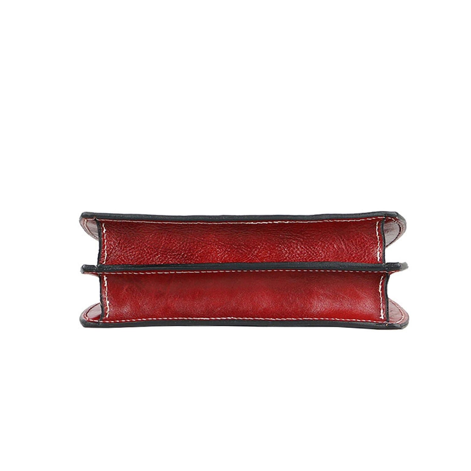 Borsa donna in vera pelle CHIAROSCURO mod. WINONA, colore ROSSO, Made in Italy.
