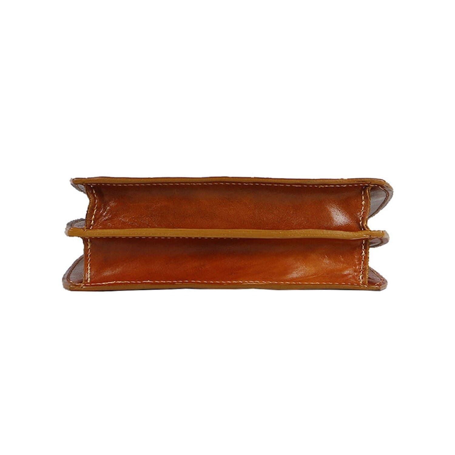 Borsa donna in vera pelle CHIAROSCURO mod. WINONA, colore MIELE, Made in Italy.