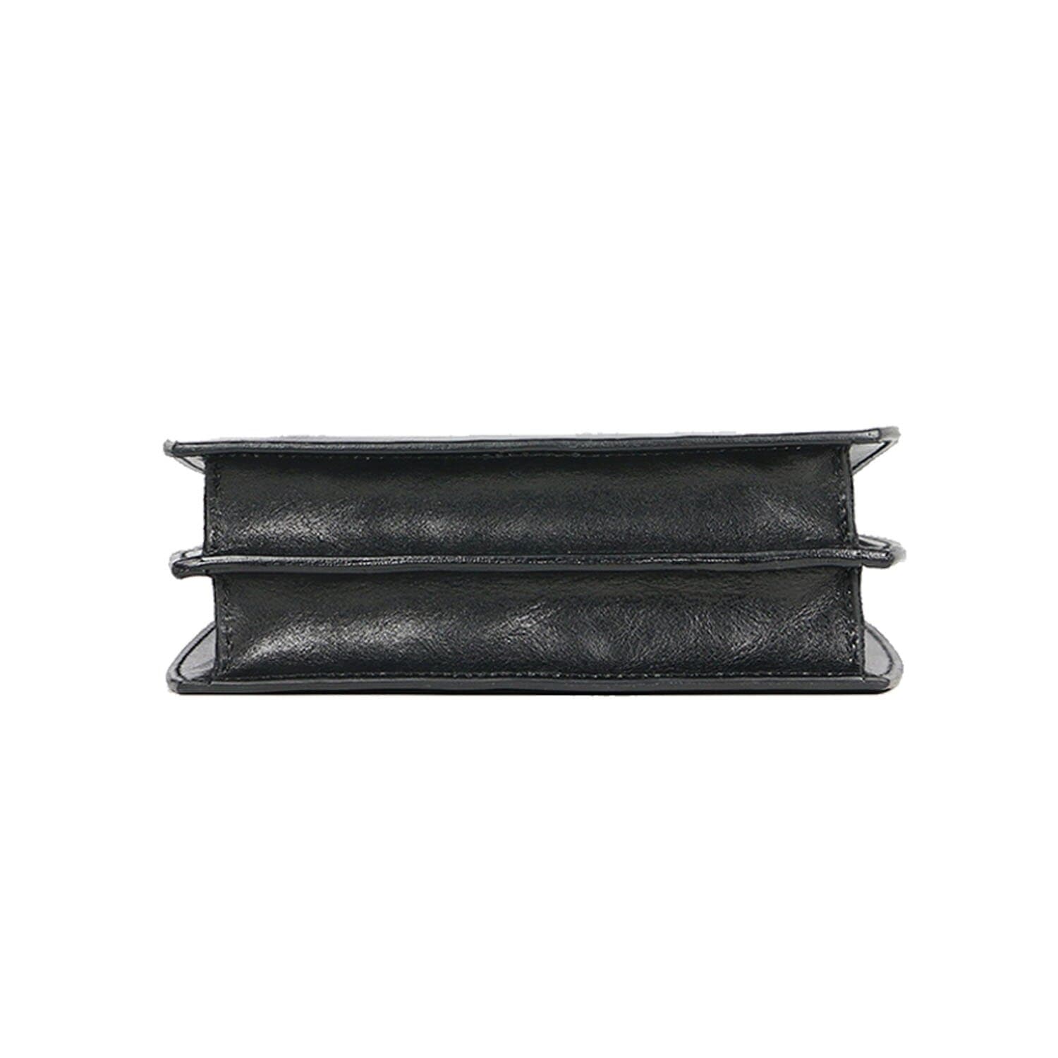 Borsa donna in vera pelle CHIAROSCURO mod. WINONA, colore NERO, Made in Italy.