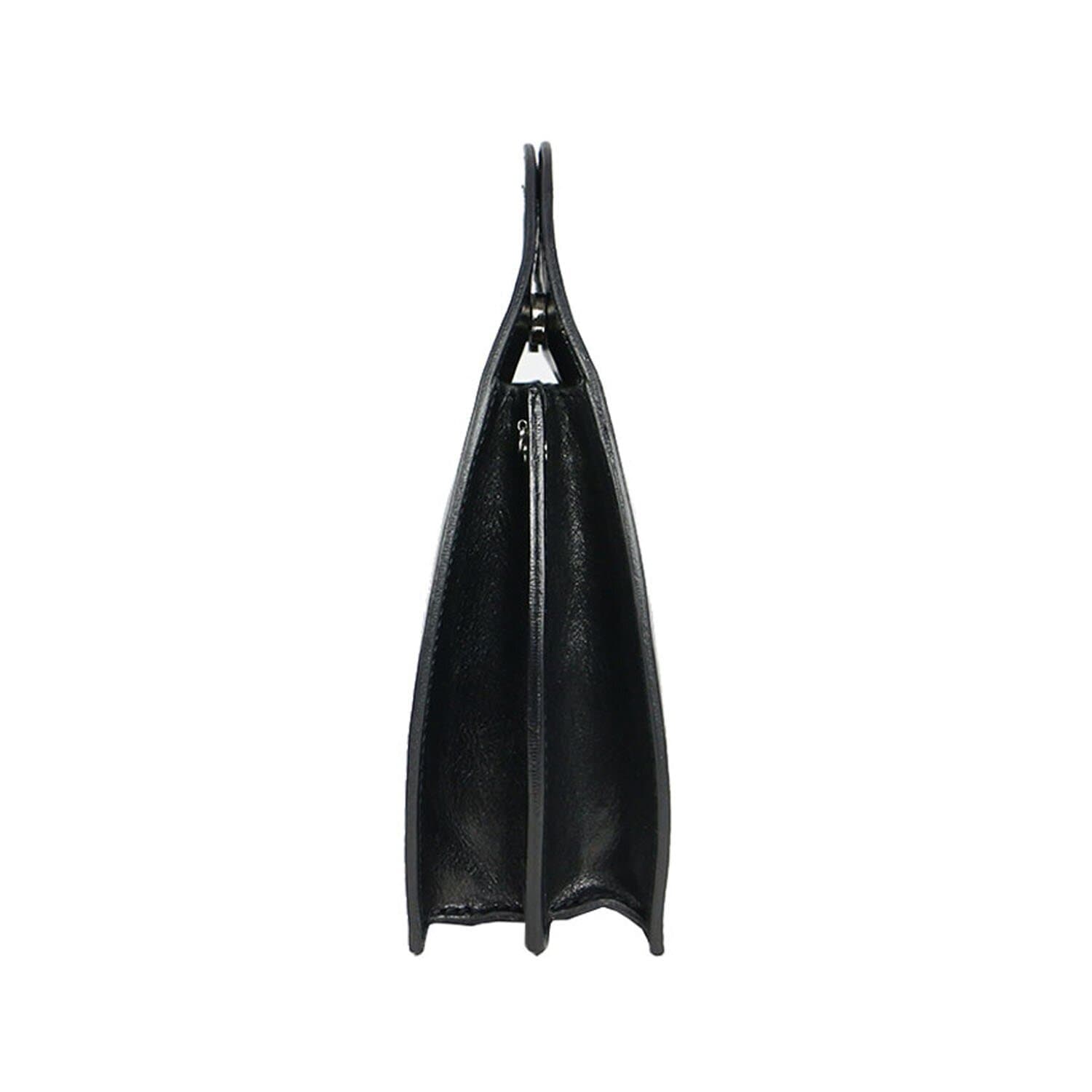 Borsa donna in vera pelle CHIAROSCURO mod. WINONA, colore NERO, Made in Italy.