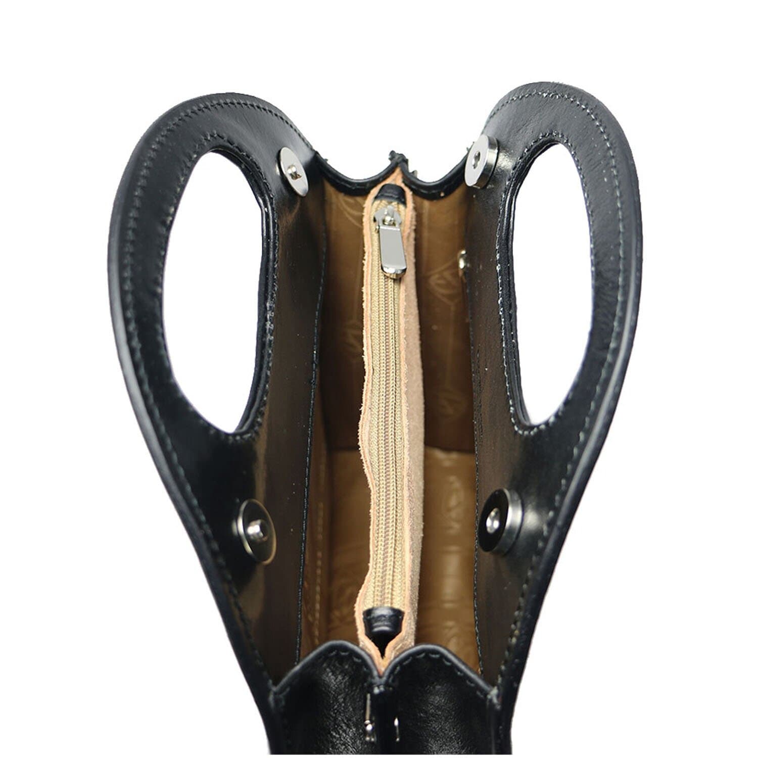 Borsa donna in vera pelle CHIAROSCURO mod. WINONA, colore NERO, Made in Italy.