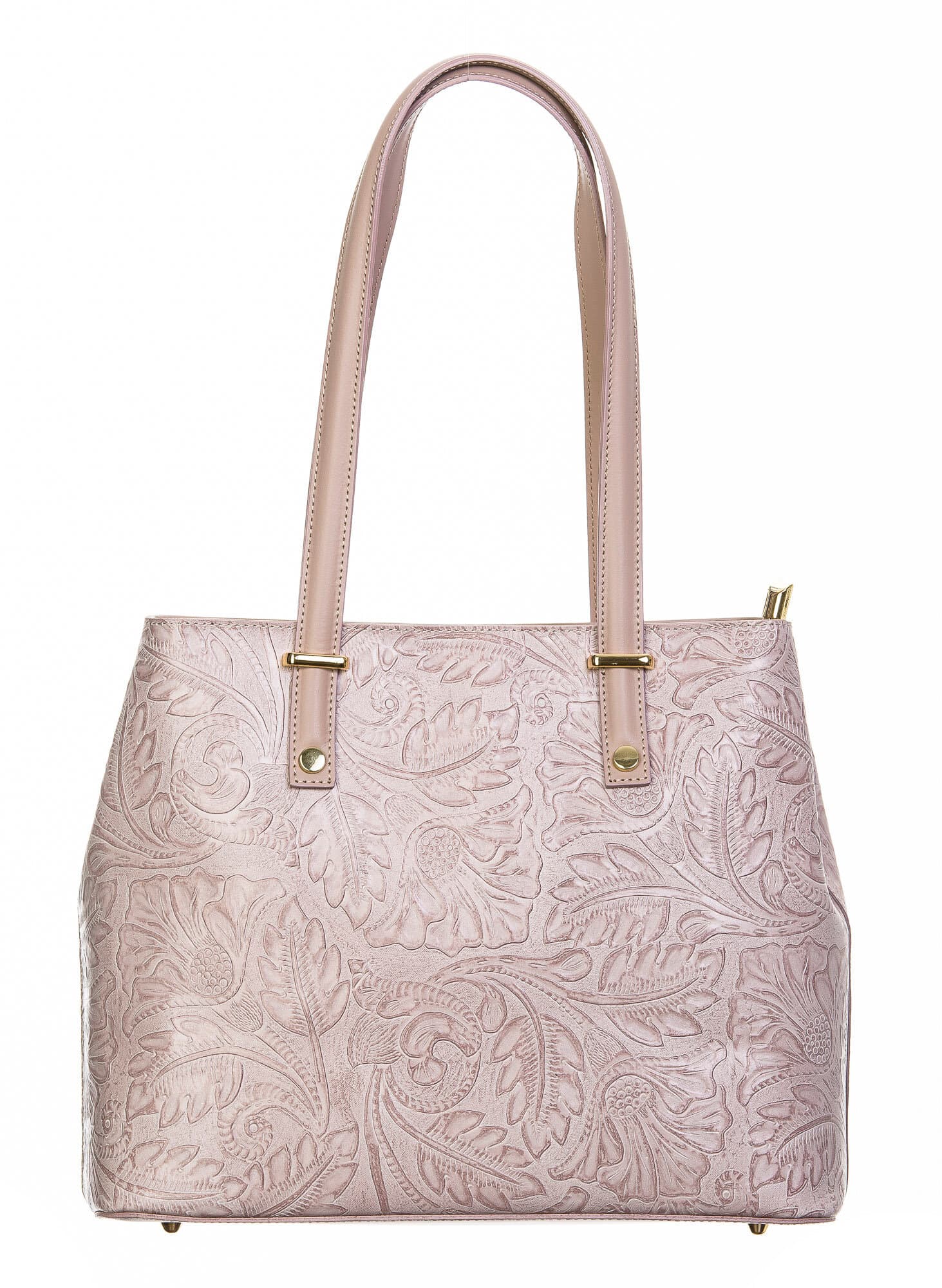 Borsa donna in vera pelle, CHIAROSCURO, mod MEGHI colore BEIGE, Made in Italy.