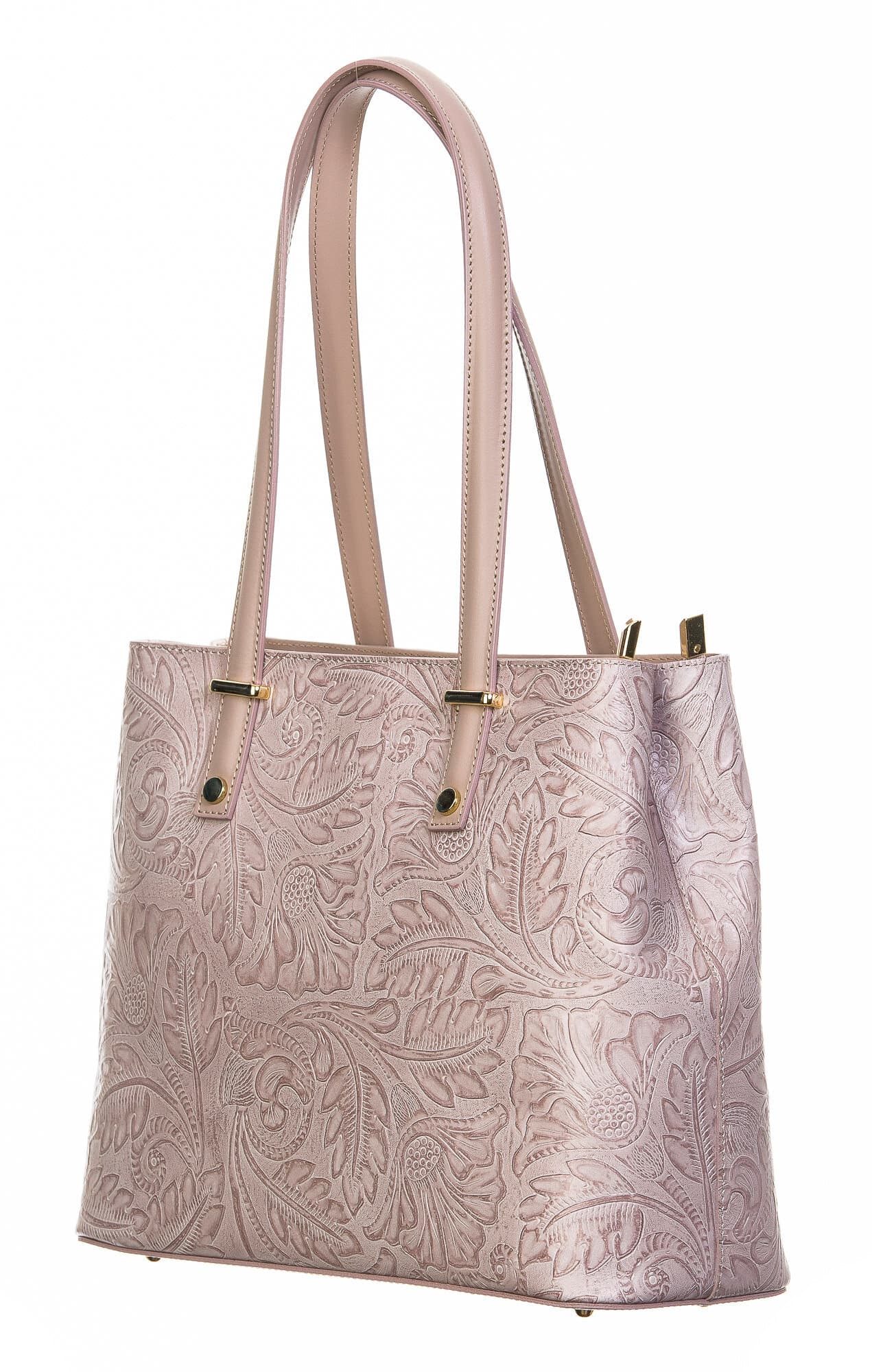 Borsa donna in vera pelle, CHIAROSCURO, mod MEGHI colore BEIGE, Made in Italy.