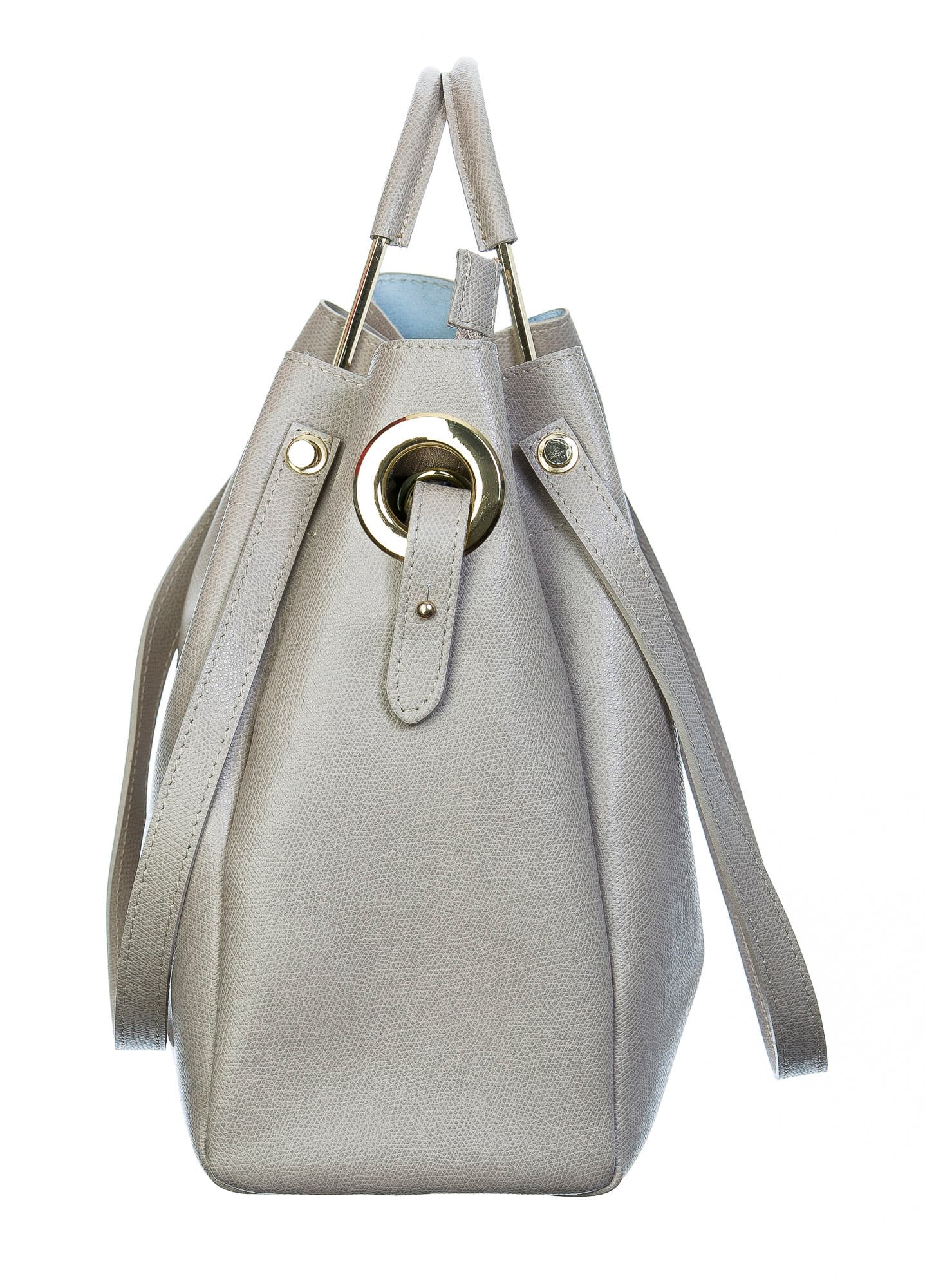 Borsa donna in vera pelle, CHIARO SCURO, mod KAROLINA colore GRIGIO, Made in Italy.
