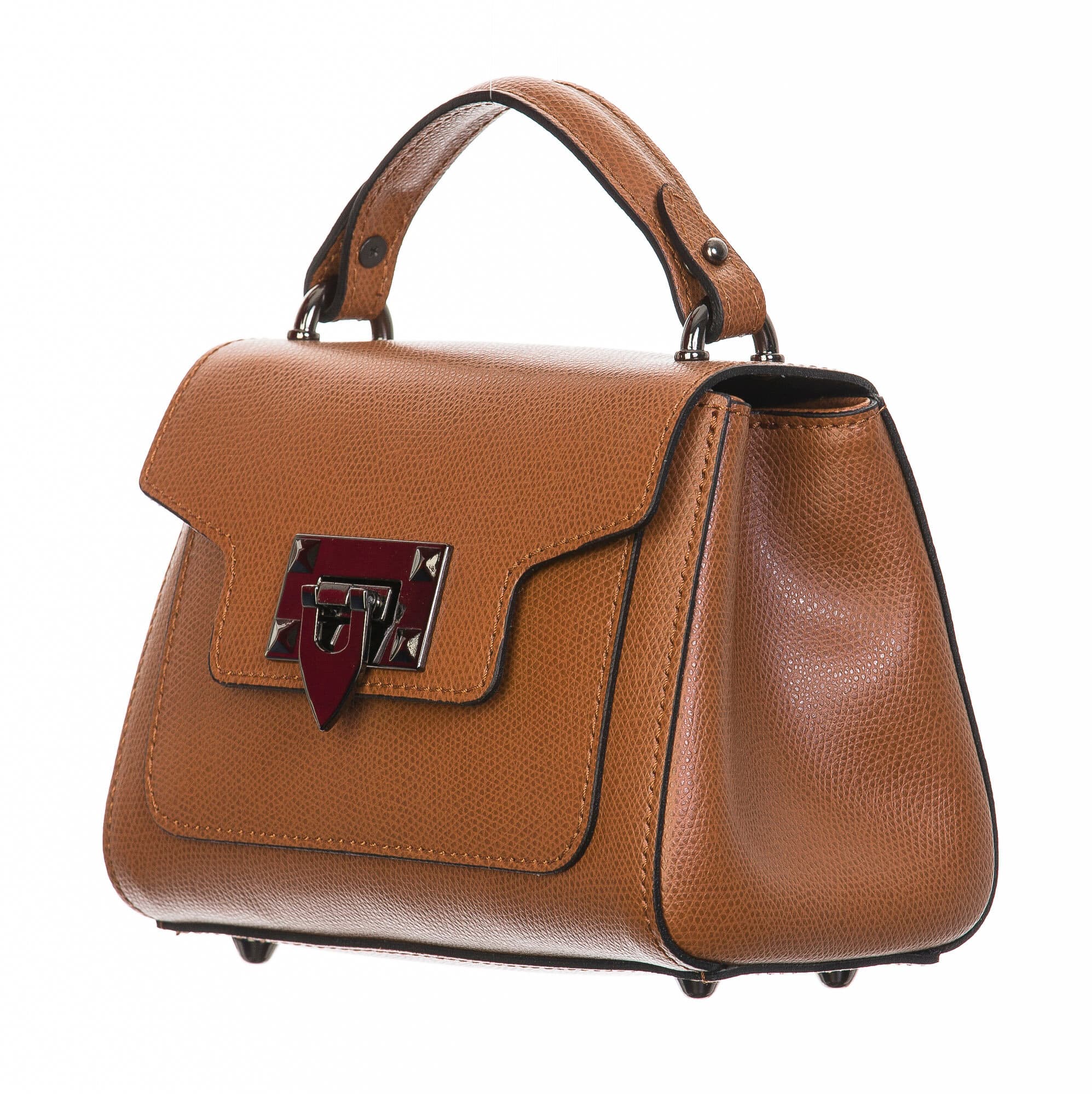 Borsa donna in vera pelle, CHIARO SCURO, mod AGNES colore marrone, Made in Italy.