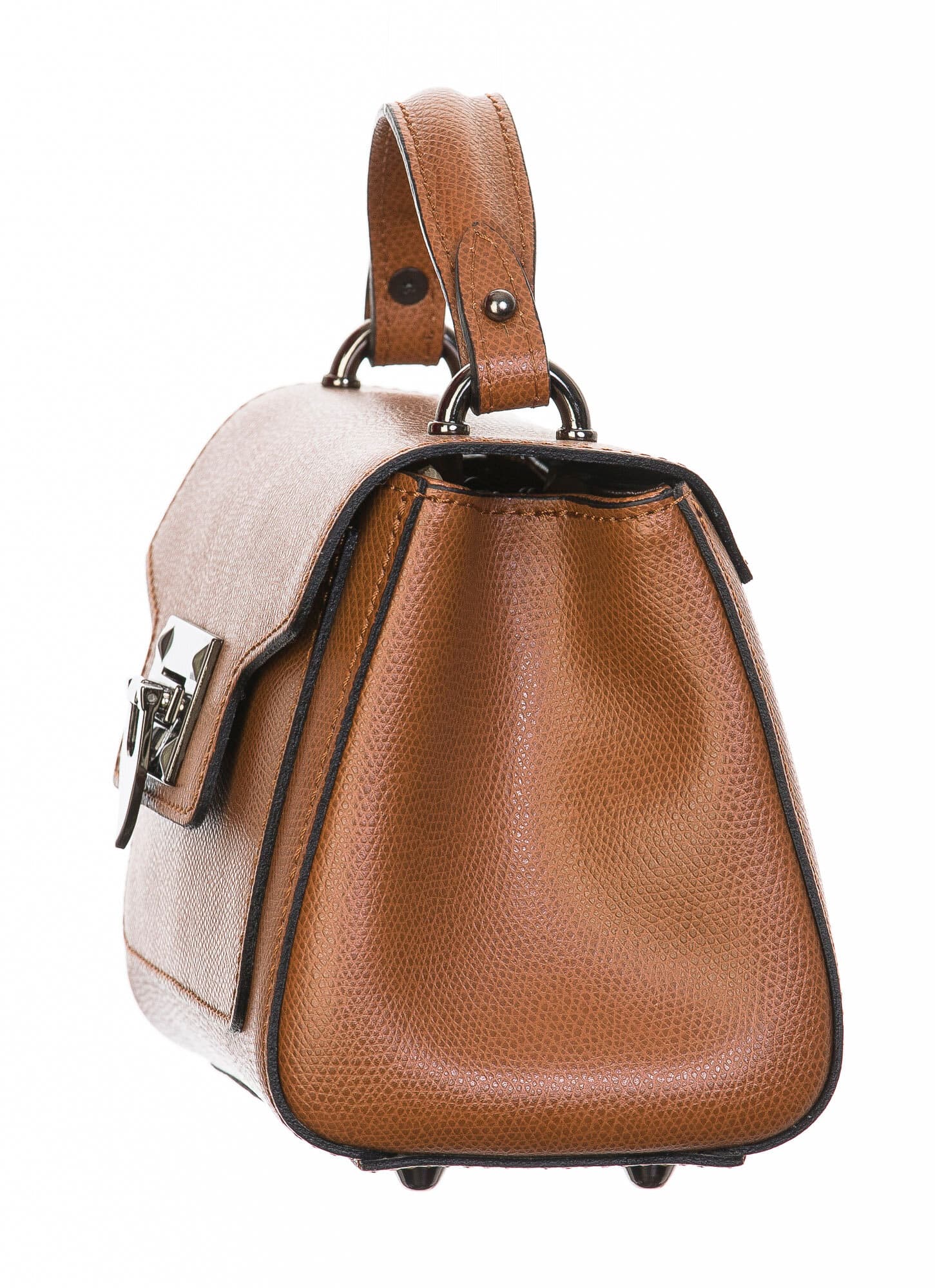Borsa donna in vera pelle, CHIARO SCURO, mod AGNES colore marrone, Made in Italy.
