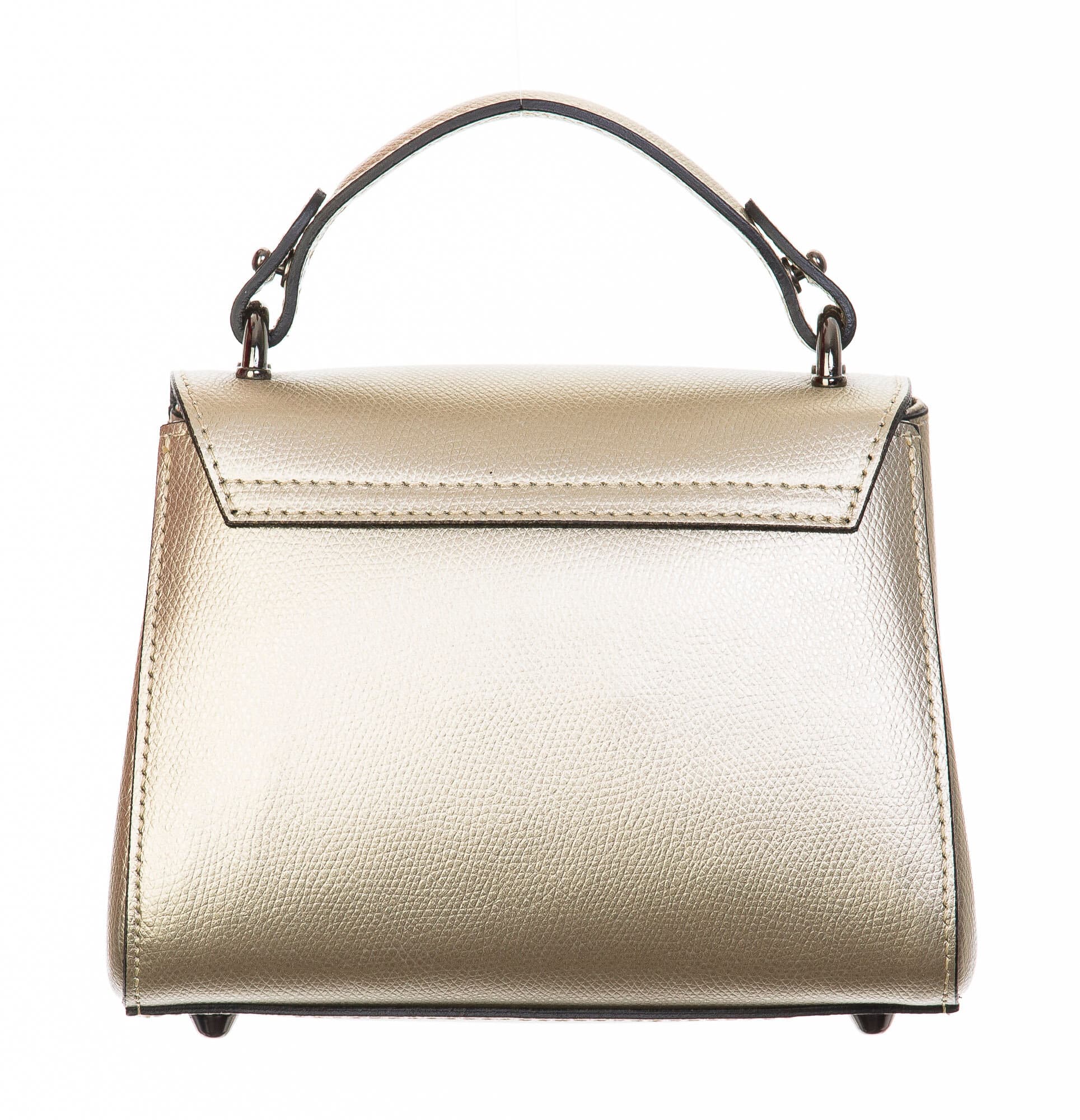 Borsa donna in vera pelle, CHIARO SCURO, mod AGNES colore oro, Made in Italy.