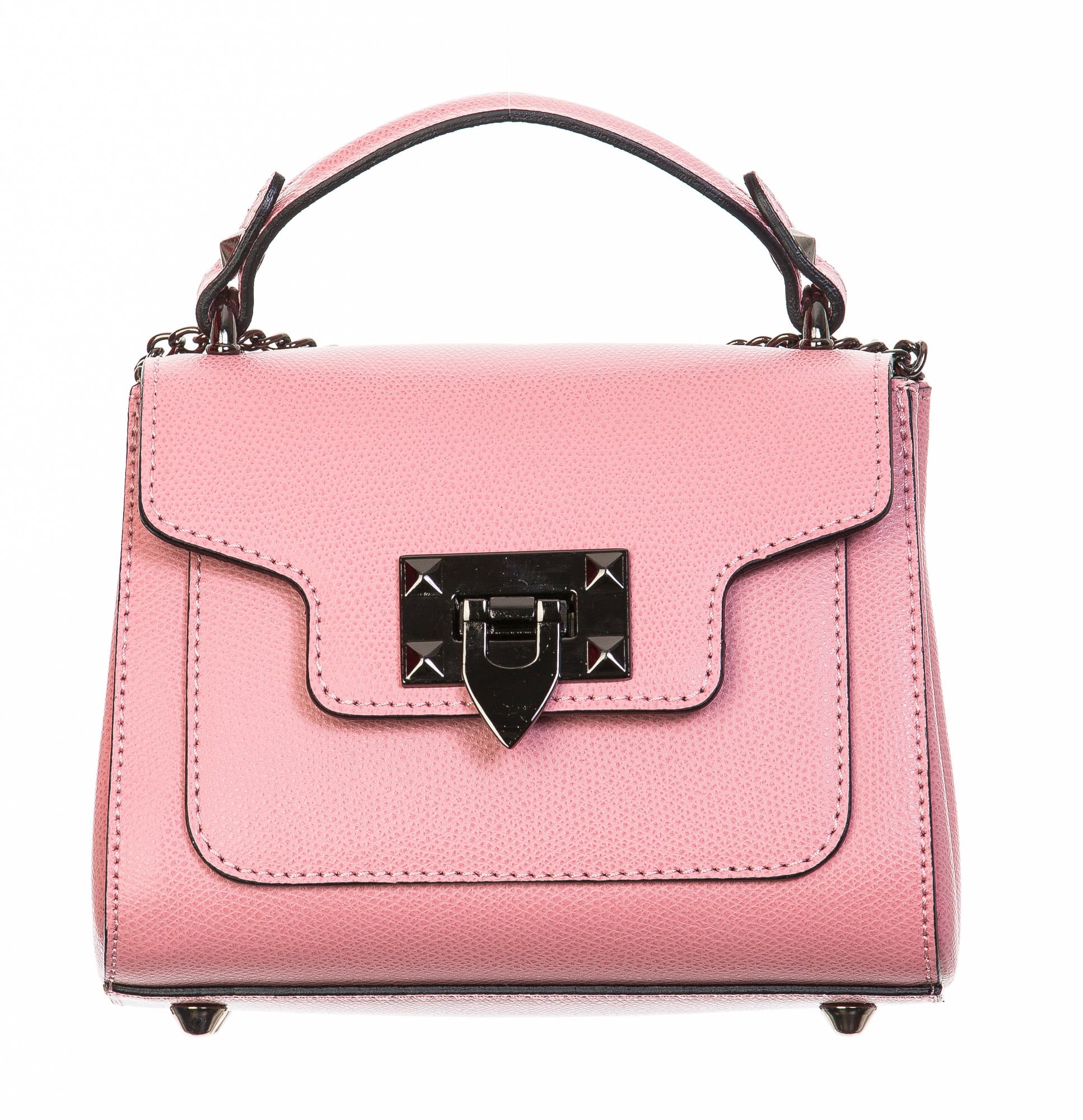 Borsa donna in vera pelle, CHIARO SCURO, mod AGNES colore rosa, Made in Italy.