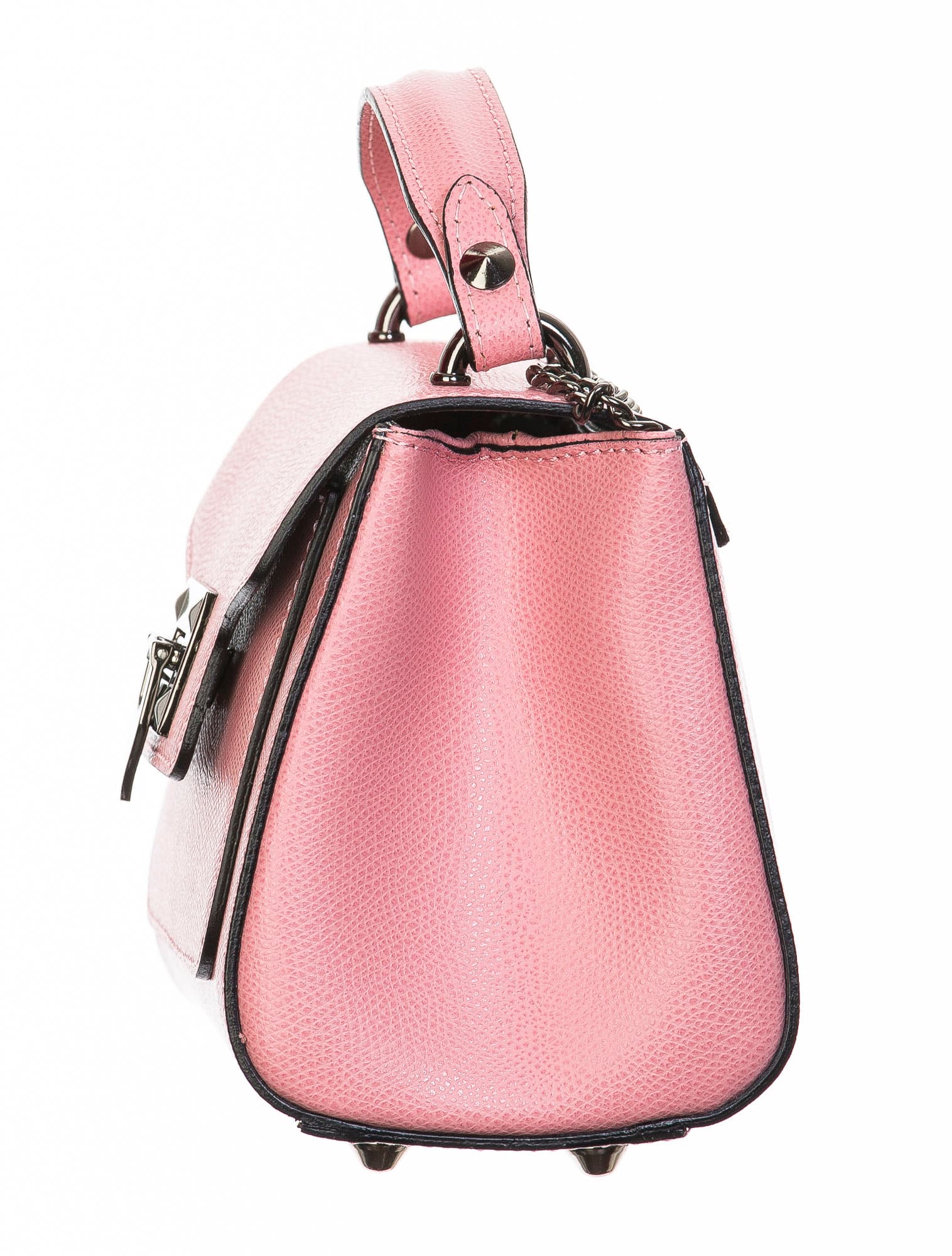 Borsa donna in vera pelle, CHIARO SCURO, mod AGNES colore rosa, Made in Italy.