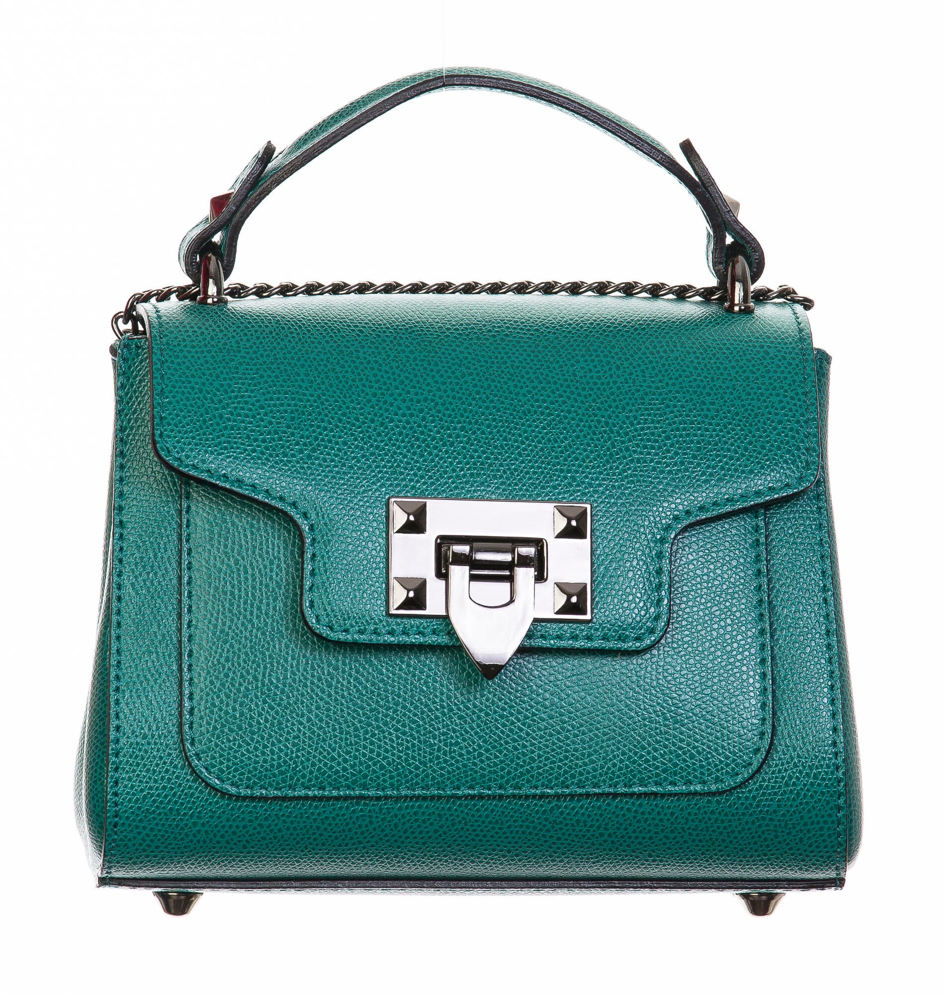 Borsa donna in vera pelle, CHIARO SCURO, mod AGNES colore verde acqua, Made in Italy.