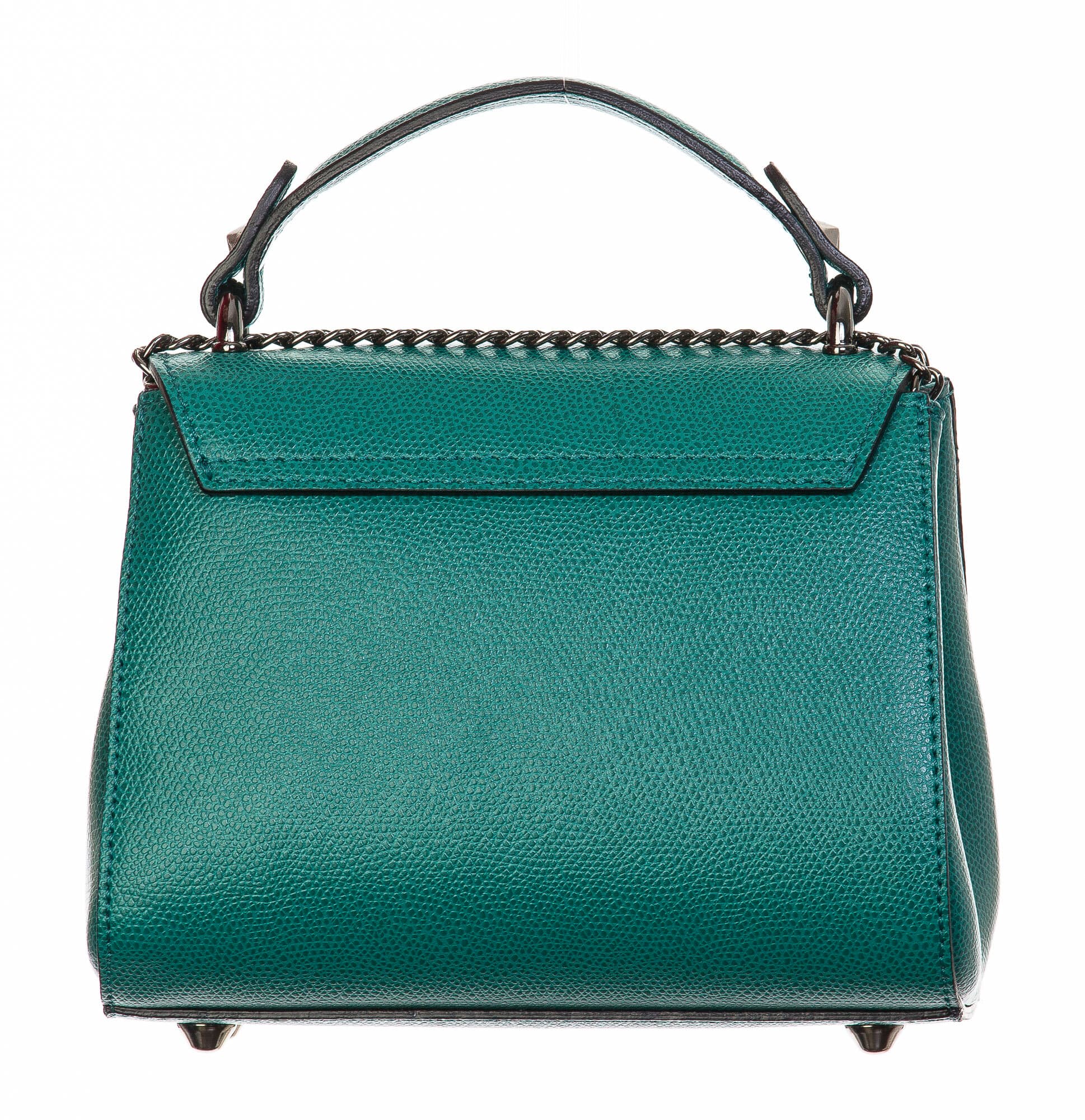 Borsa donna in vera pelle, CHIARO SCURO, mod AGNES colore verde acqua, Made in Italy.