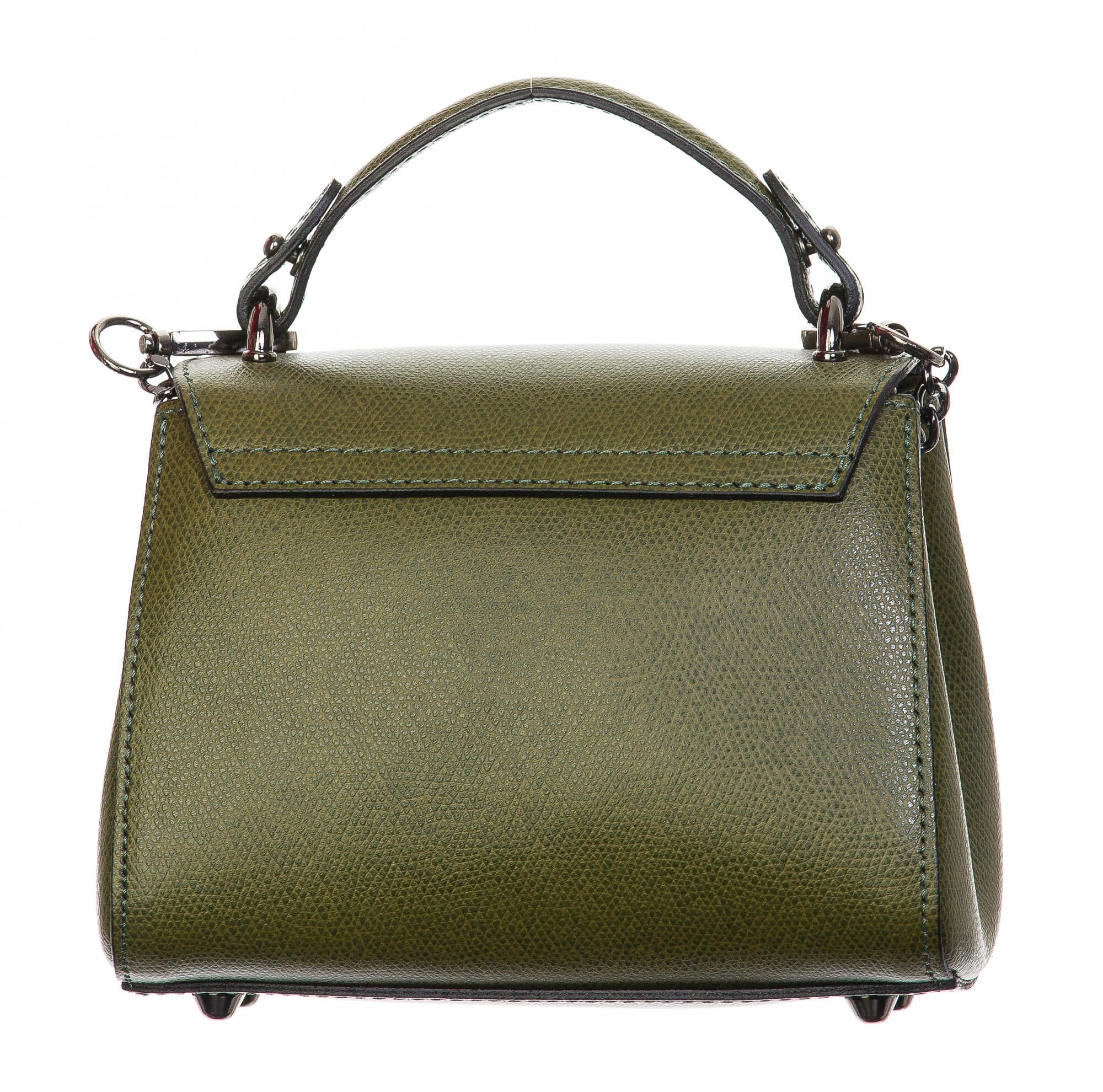 Borsa donna in vera pelle, CHIARO SCURO, mod AGNES colore verde petrolio, Made in Italy.