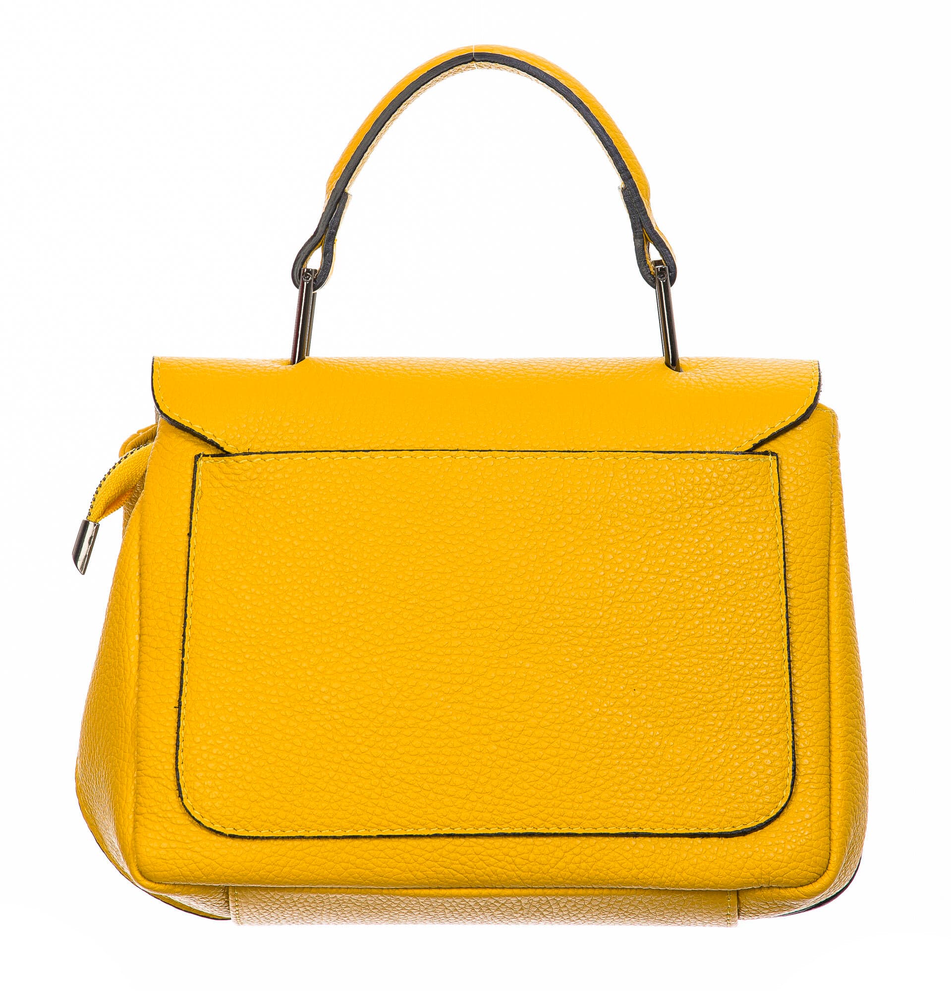 Borsa donna in vera pelle, CHIAROSCURO, mod EVELIN colore giallo, Made in Italy.