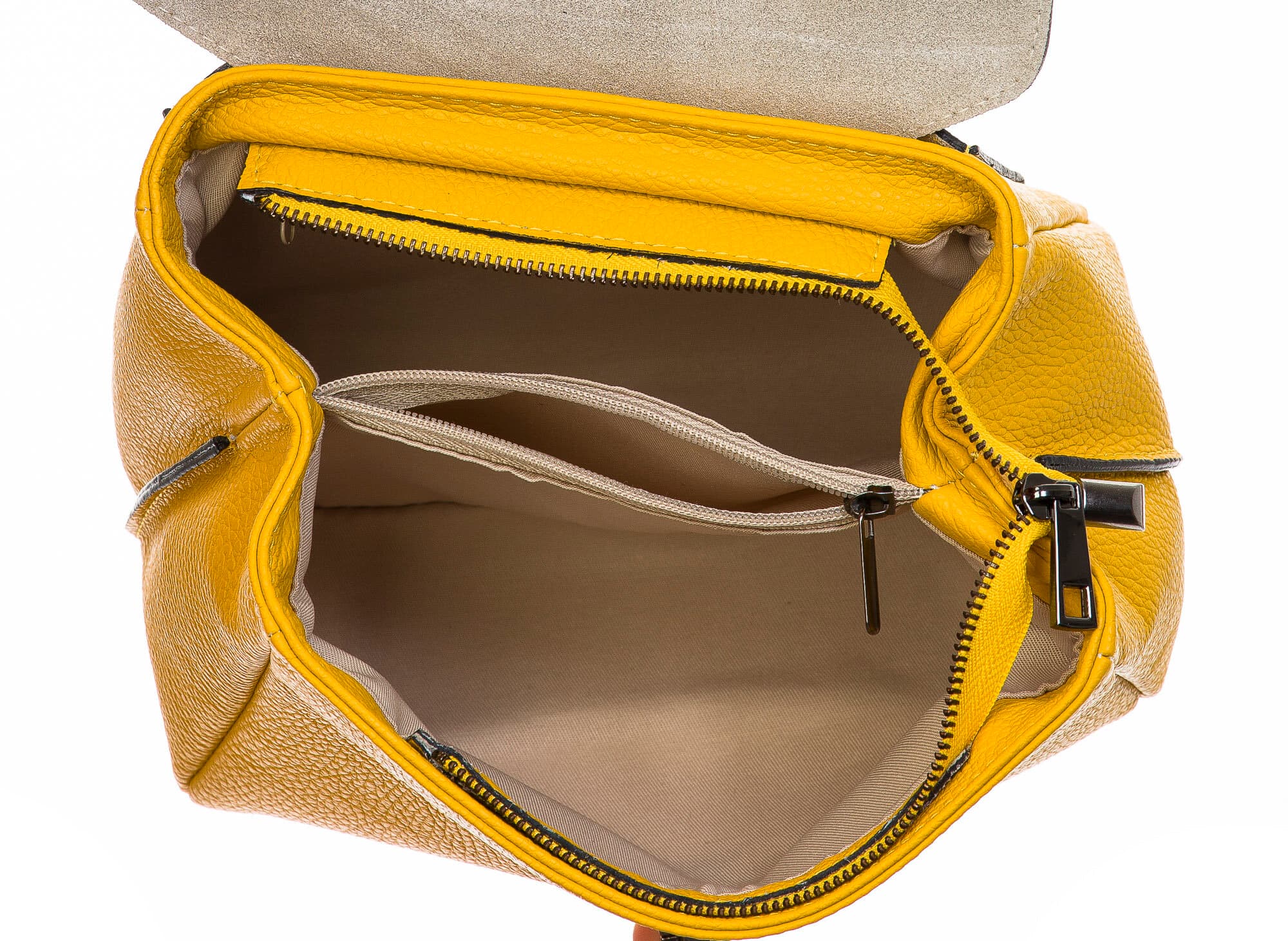 Borsa donna in vera pelle, CHIAROSCURO, mod EVELIN colore giallo, Made in Italy.