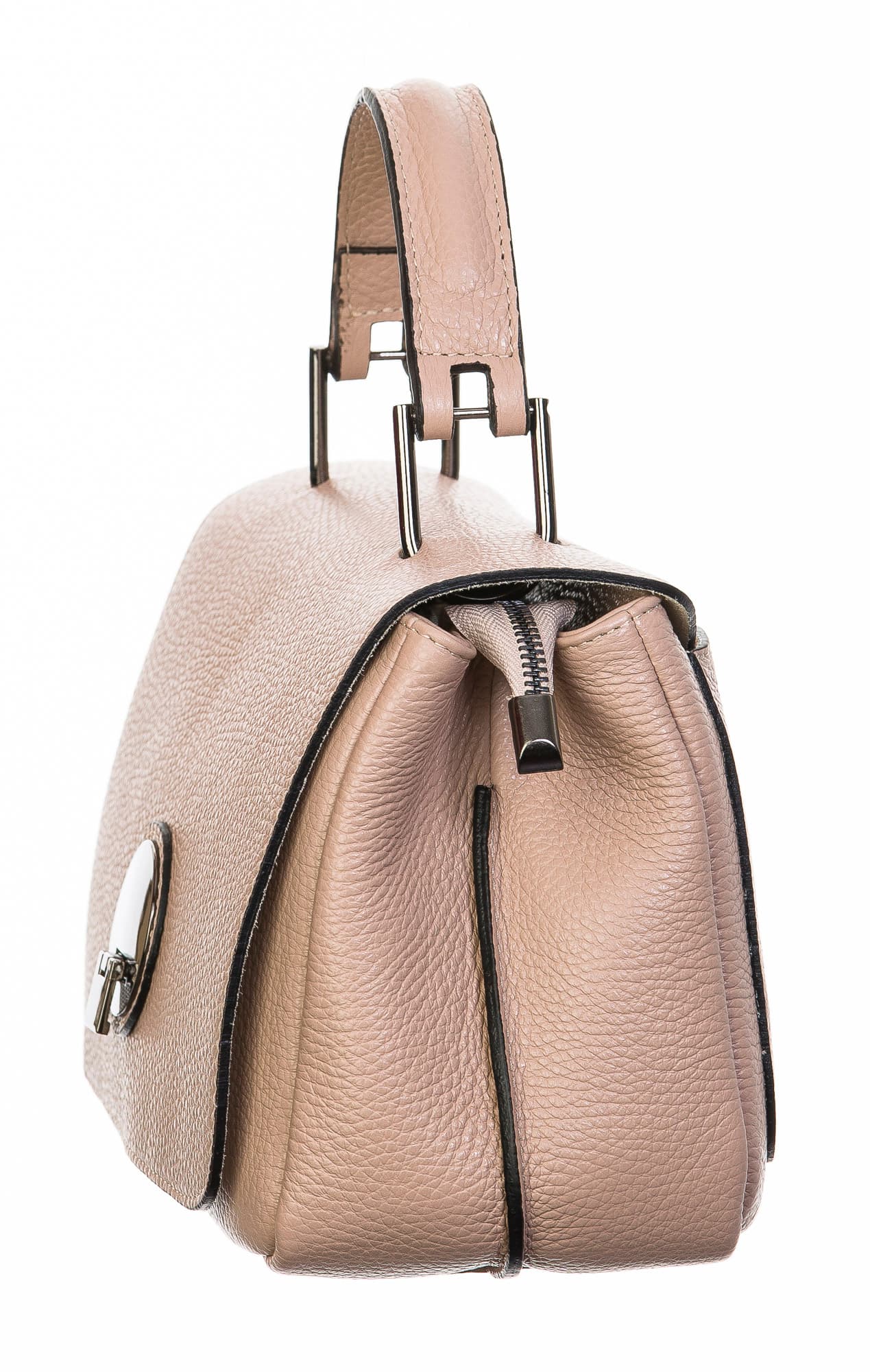 Borsa donna in vera pelle, CHIAROSCURO, mod EVELIN colore rosa, Made in Italy.