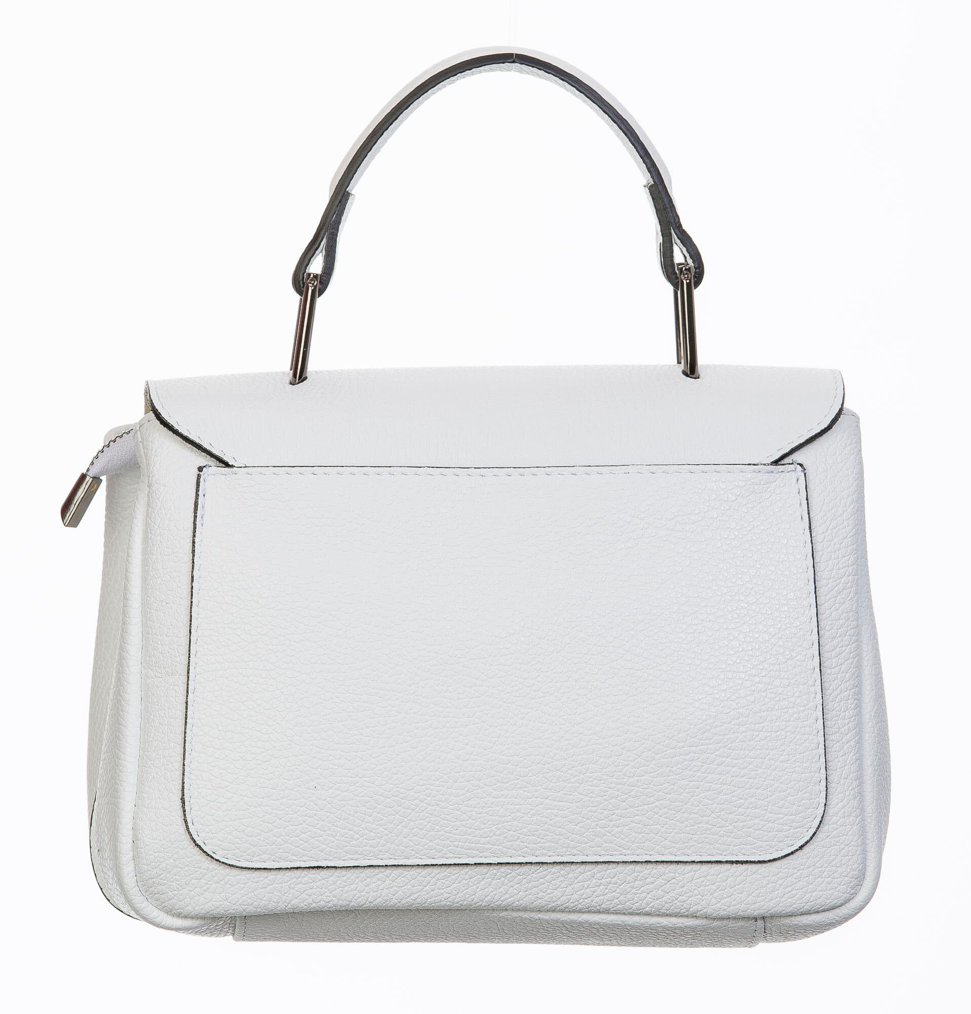 Borsa donna in vera pelle, CHIAROSCURO, mod EVELIN colore bianco, Made in Italy.
