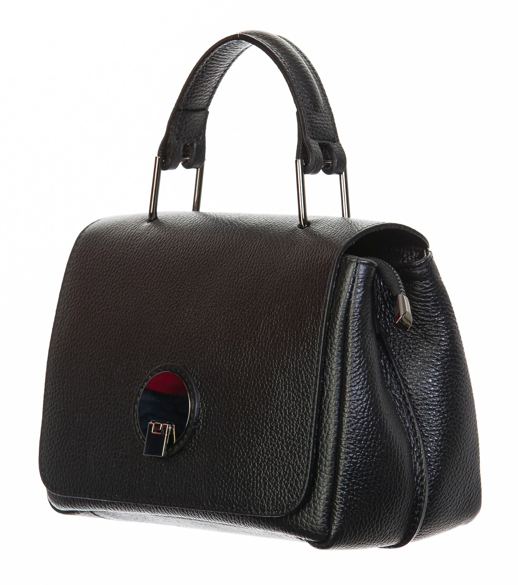 Borsa donna in vera pelle, CHIAROSCURO, mod EVELIN colore nero, Made in Italy.