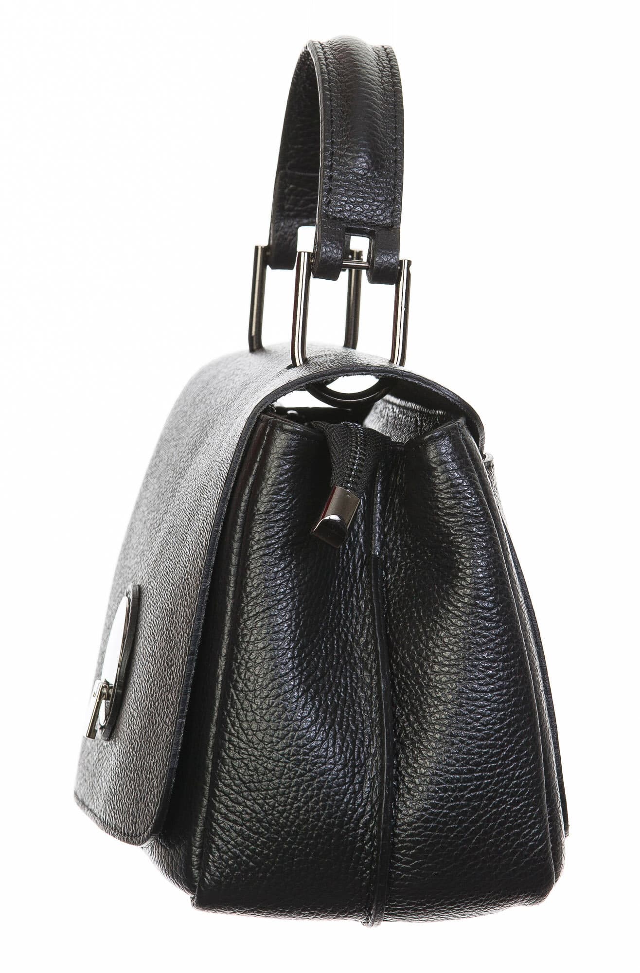 Borsa donna in vera pelle, CHIAROSCURO, mod EVELIN colore nero, Made in Italy.