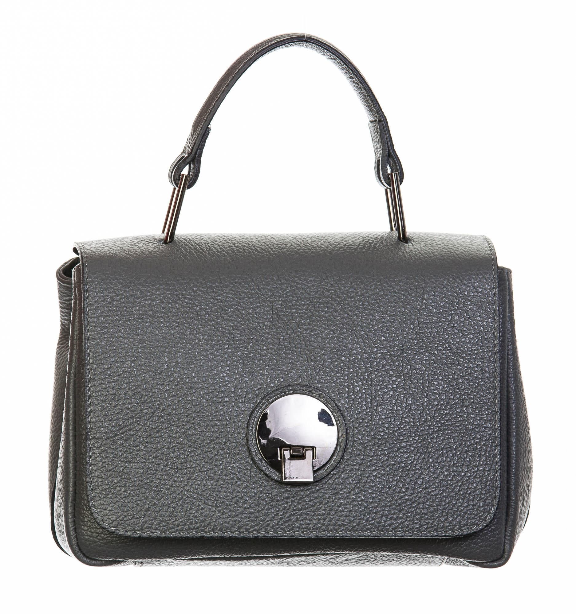 Borsa donna in vera pelle, CHIAROSCURO, mod EVELIN colore grigio, Made in Italy.