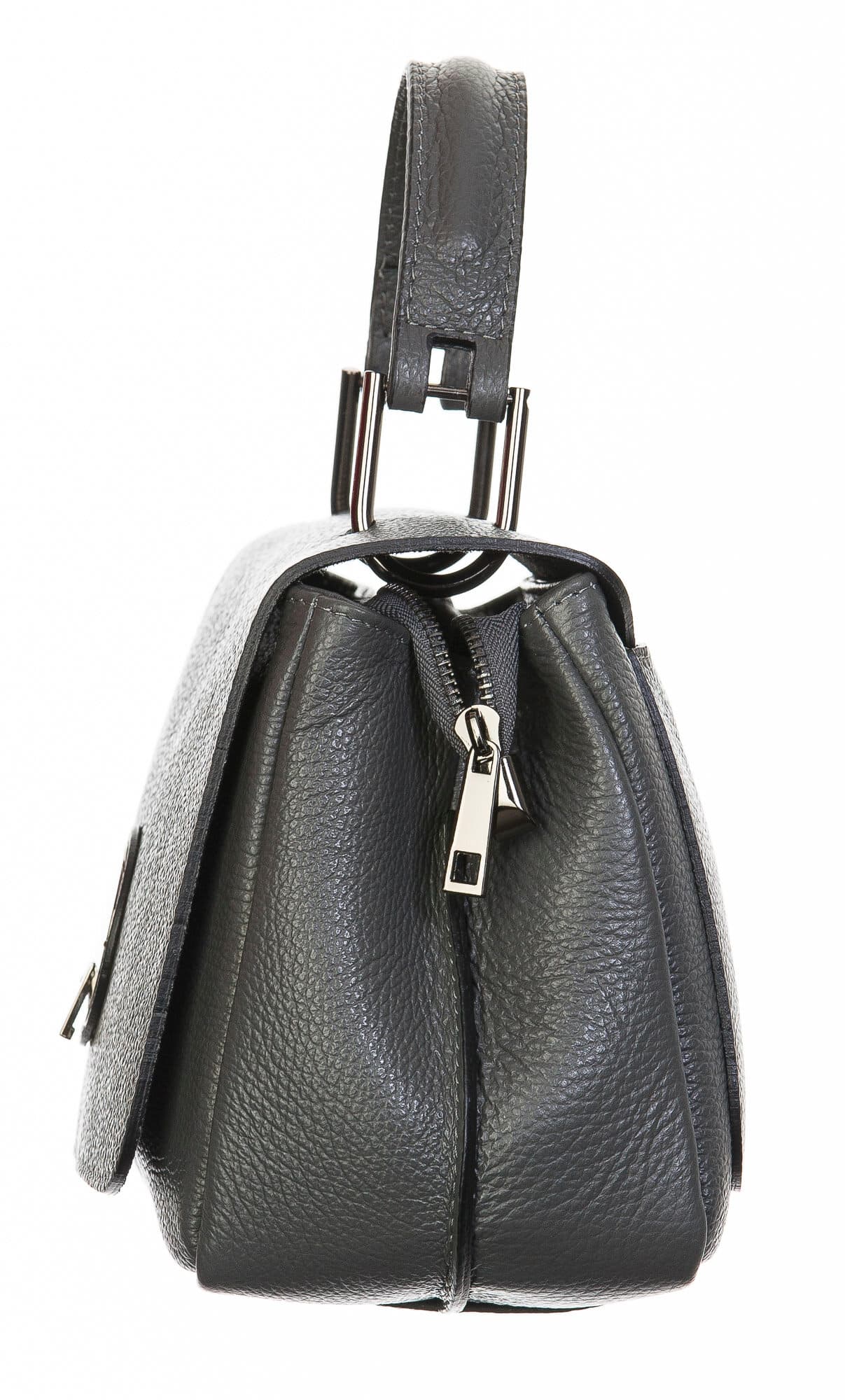 Borsa donna in vera pelle, CHIAROSCURO, mod EVELIN colore grigio, Made in Italy.