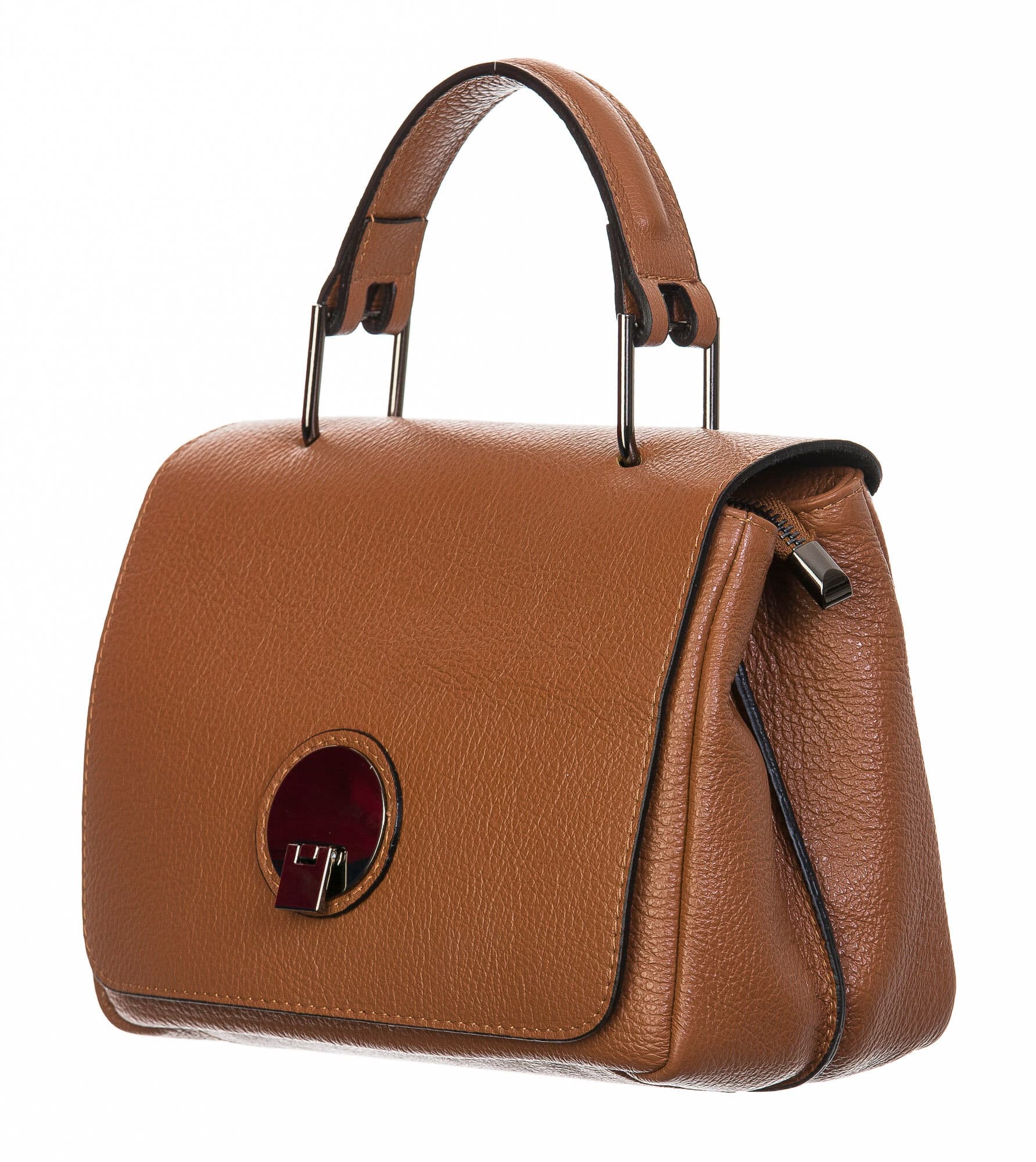 Borsa donna in vera pelle, CHIAROSCURO, mod EVELIN colore marrone, Made in Italy.