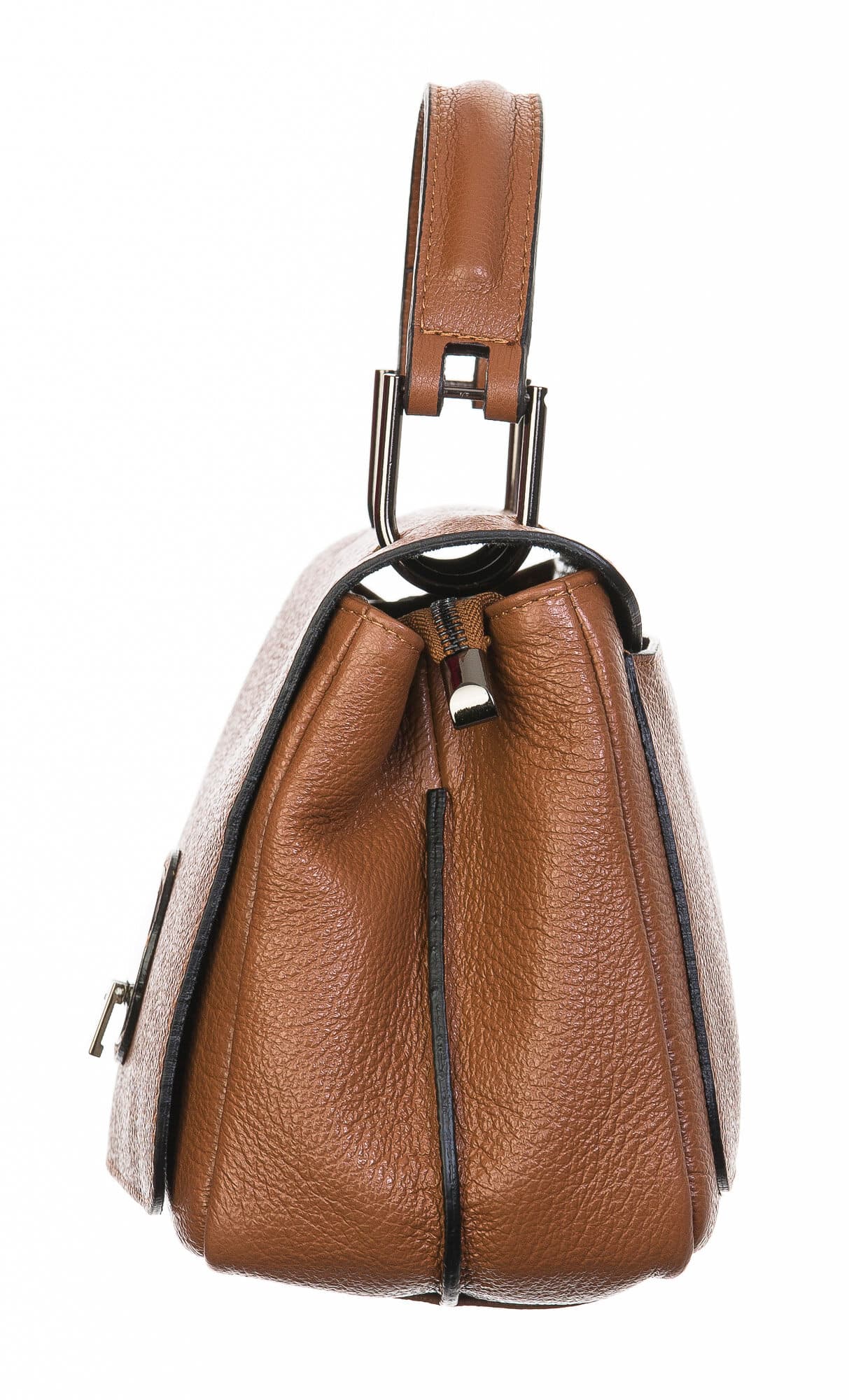 Borsa donna in vera pelle, CHIAROSCURO, mod EVELIN colore marrone, Made in Italy.