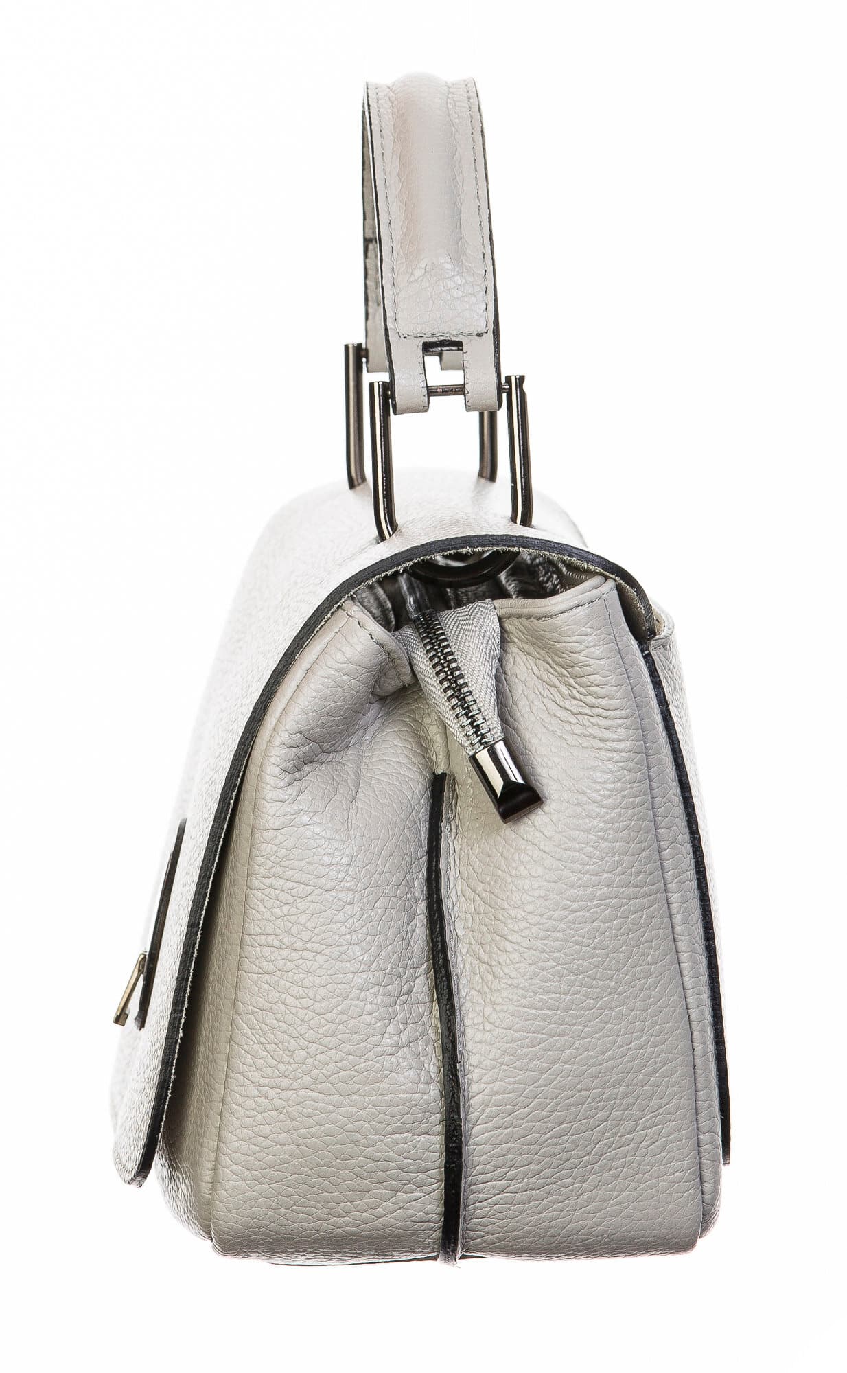 Borsa donna in vera pelle, CHIAROSCURO, mod EVELIN colore beige, Made in Italy.
