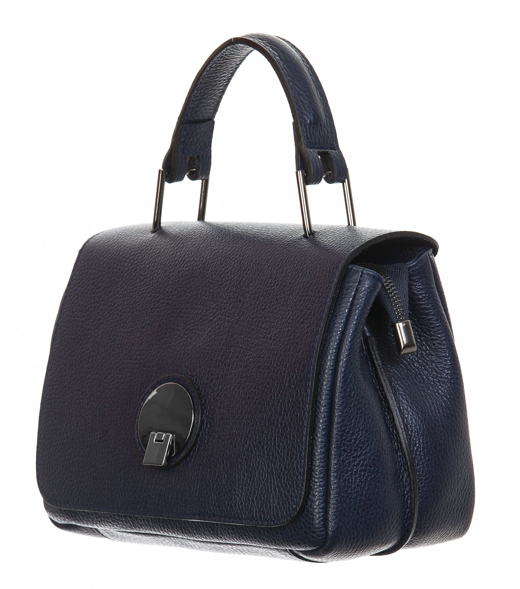 Borsa donna in vera pelle, CHIAROSCURO, mod EVELIN colore blu, Made in Italy.