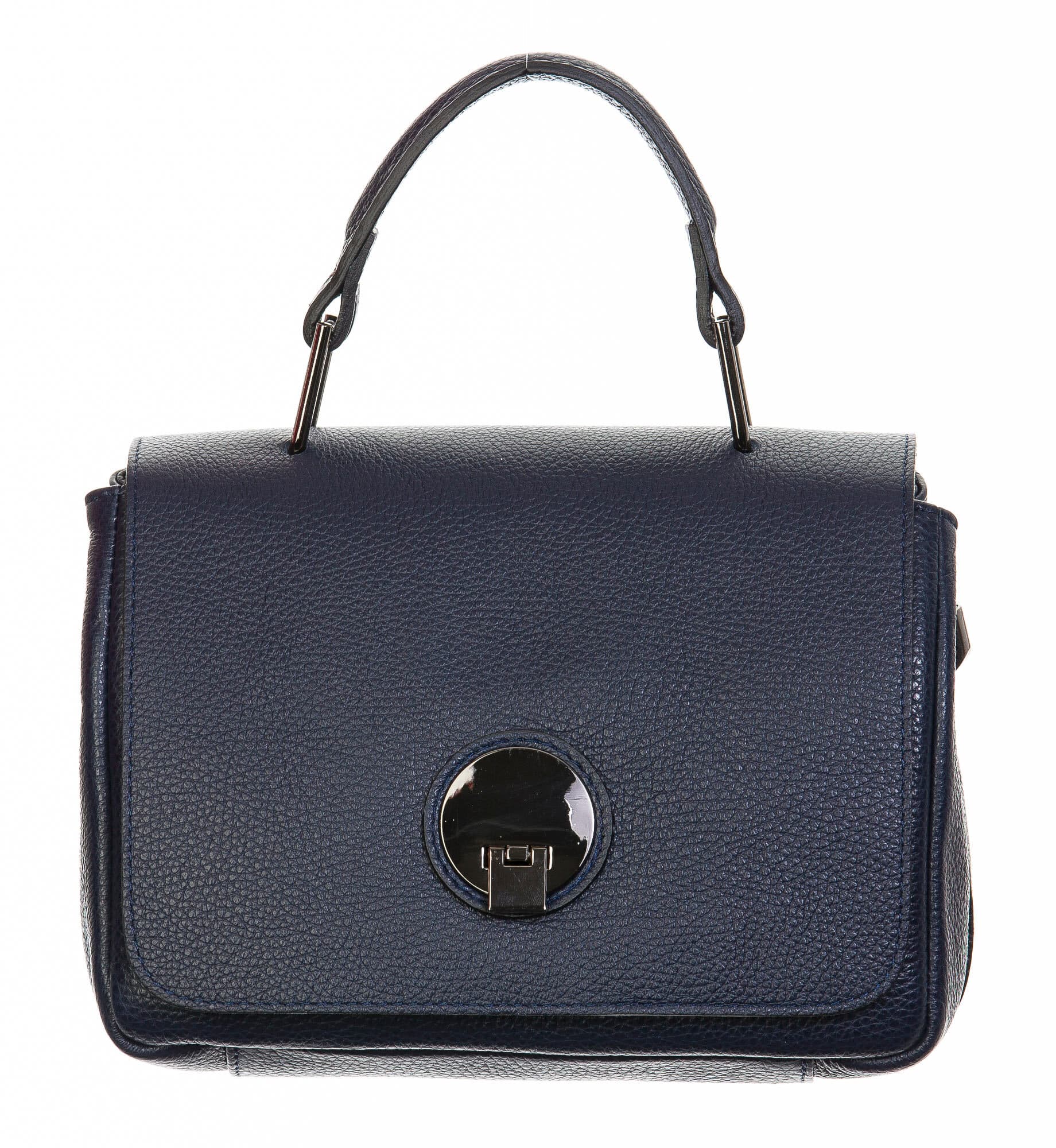 Borsa donna in vera pelle, CHIAROSCURO, mod EVELIN colore blu, Made in Italy.