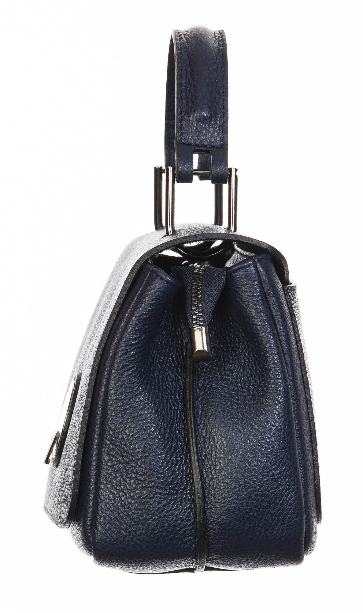 Borsa donna in vera pelle, CHIAROSCURO, mod EVELIN colore blu, Made in Italy.