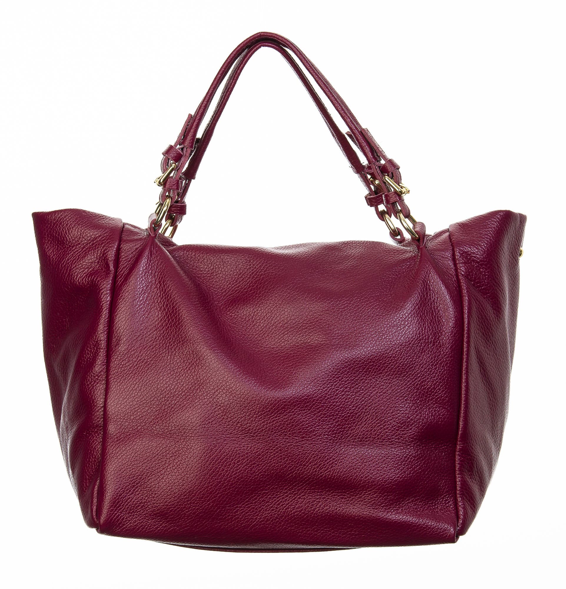 Borsa donna in vera pelle, CHIAROSCURO, mod ELODY colore bordò, Made in Italy.