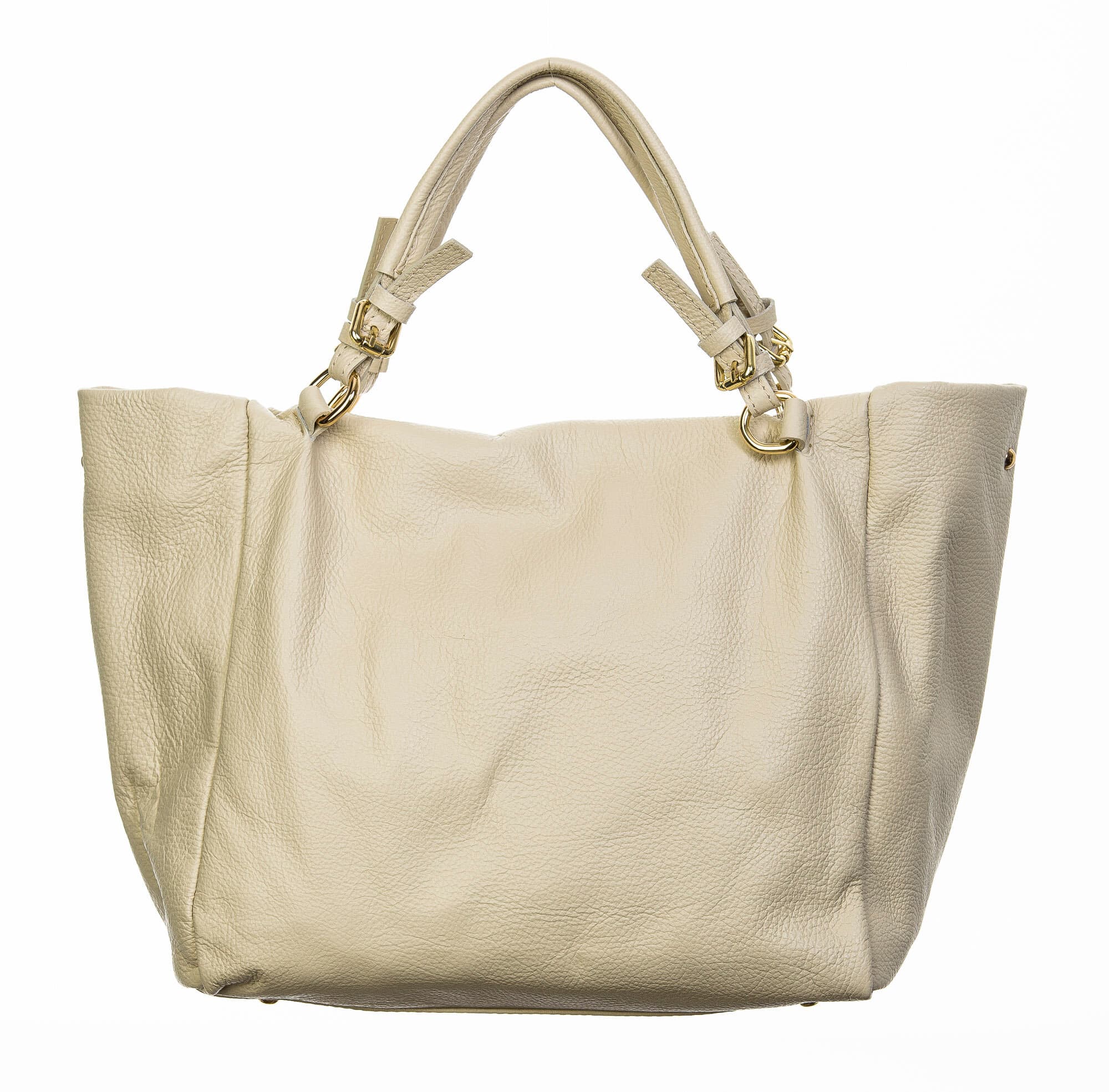Borsa donna in vera pelle, CHIAROSCURO, mod ELODY colore beige, Made in Italy.