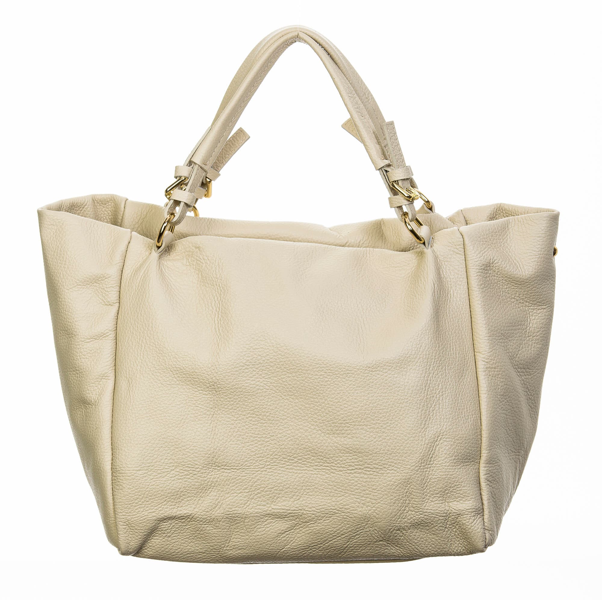 Borsa donna in vera pelle, CHIAROSCURO, mod ELODY colore beige, Made in Italy.