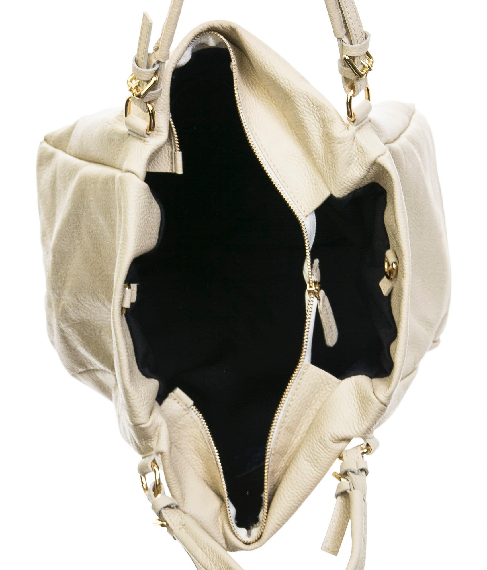 Borsa donna in vera pelle, CHIAROSCURO, mod ELODY colore beige, Made in Italy.