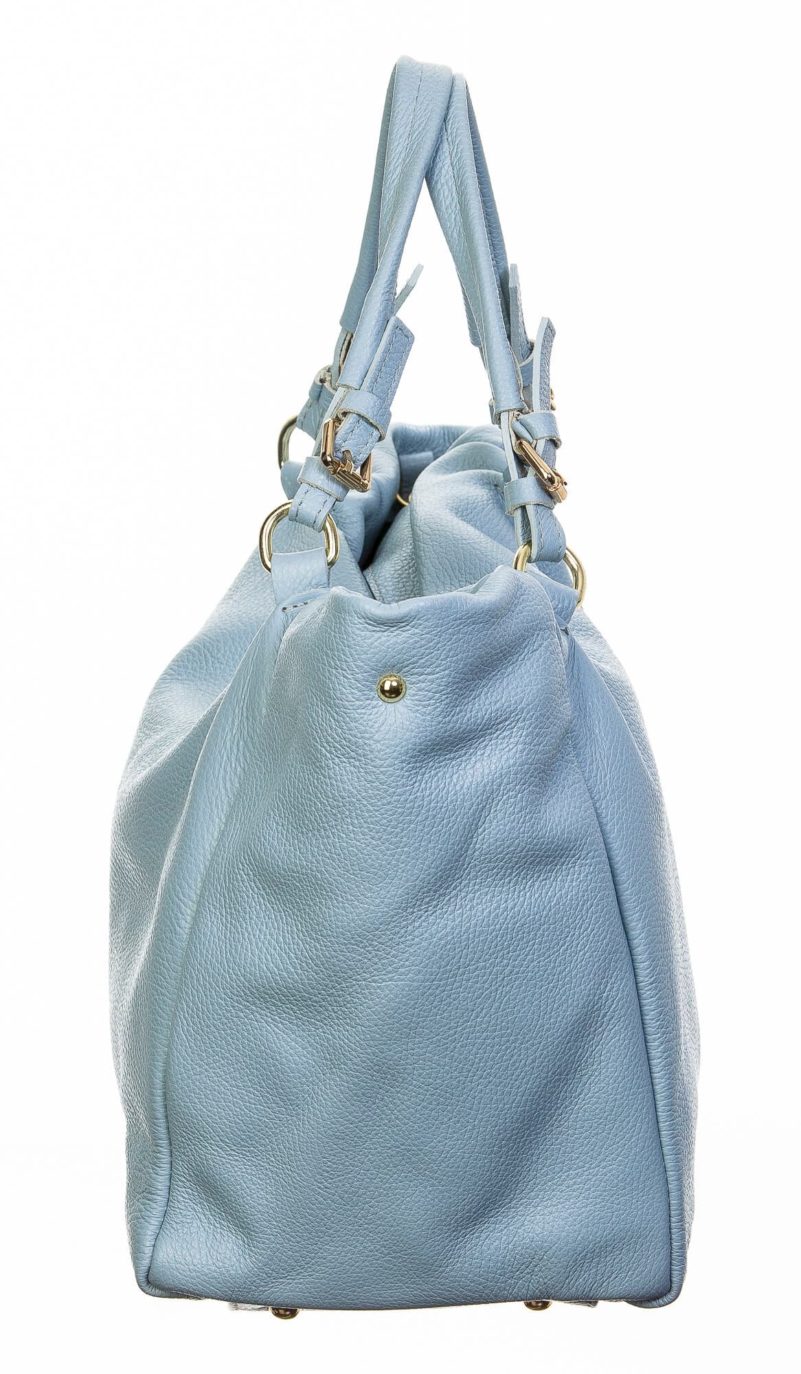 Borsa donna in vera pelle, CHIAROSCURO, mod ELODY colore azzurro, Made in Italy.